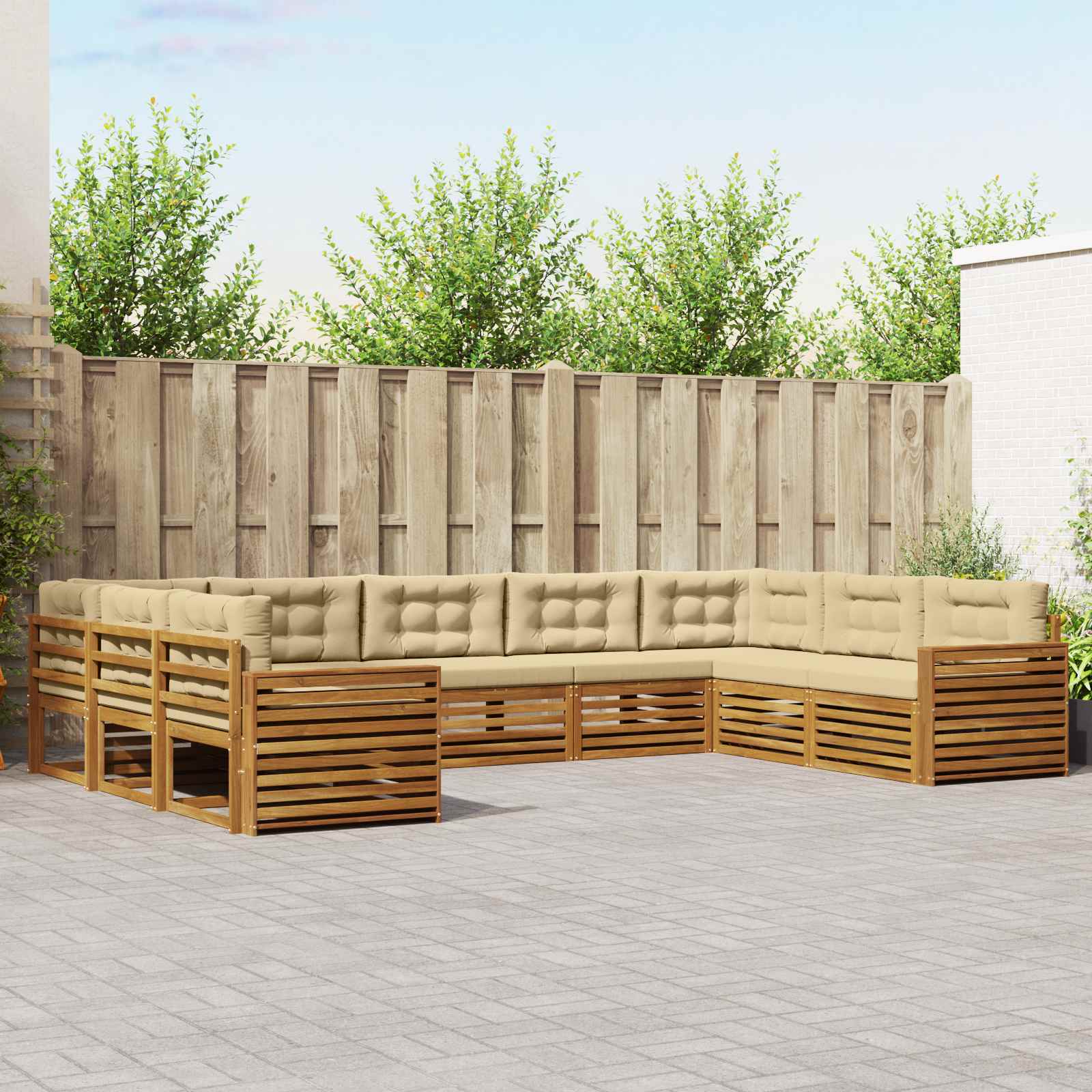 vidaXL Sofa-Sets 9 pcs Naturel Massief Acaciahout
