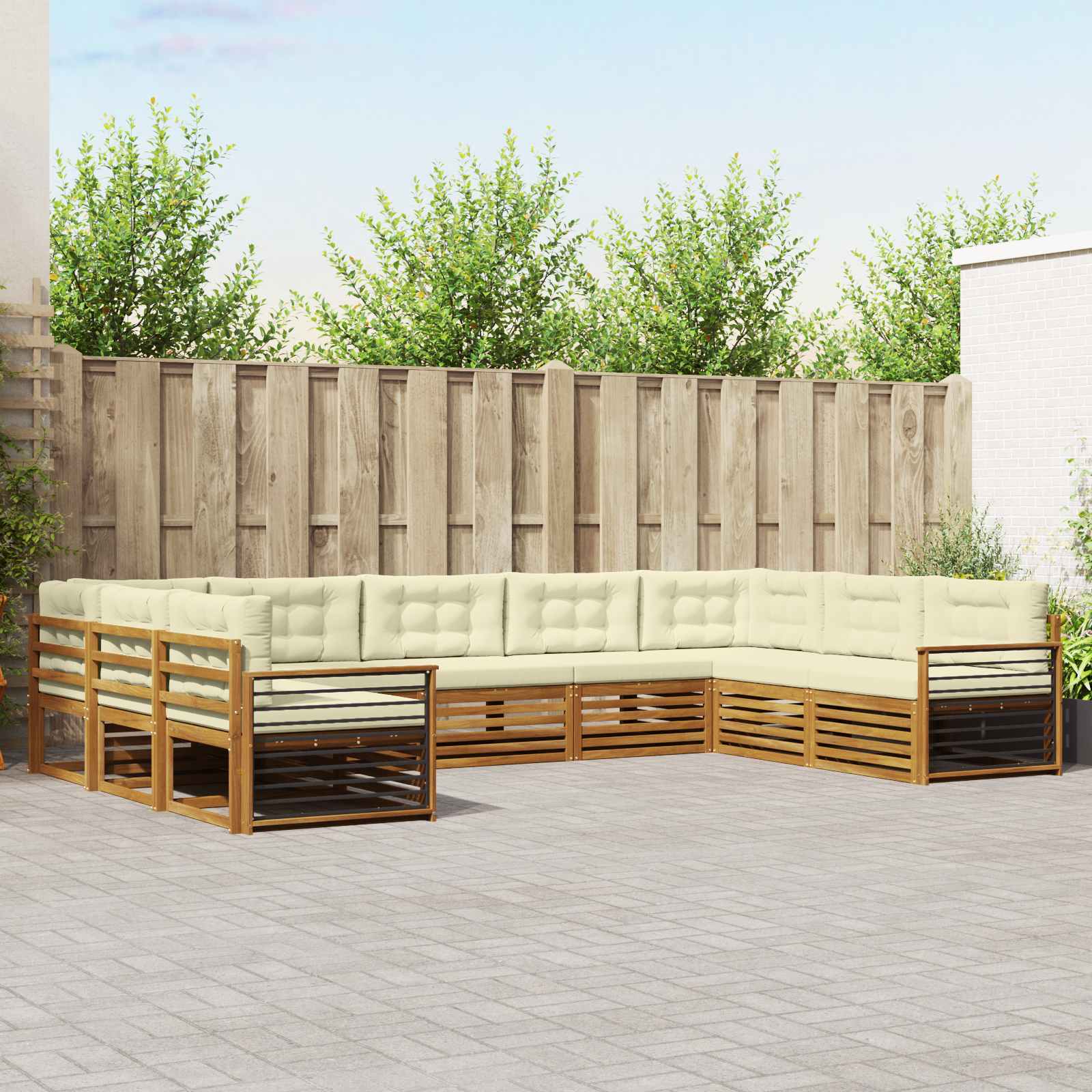 vidaXL Sofa-Sets 9 pcs Naturel Massief Acaciahout
