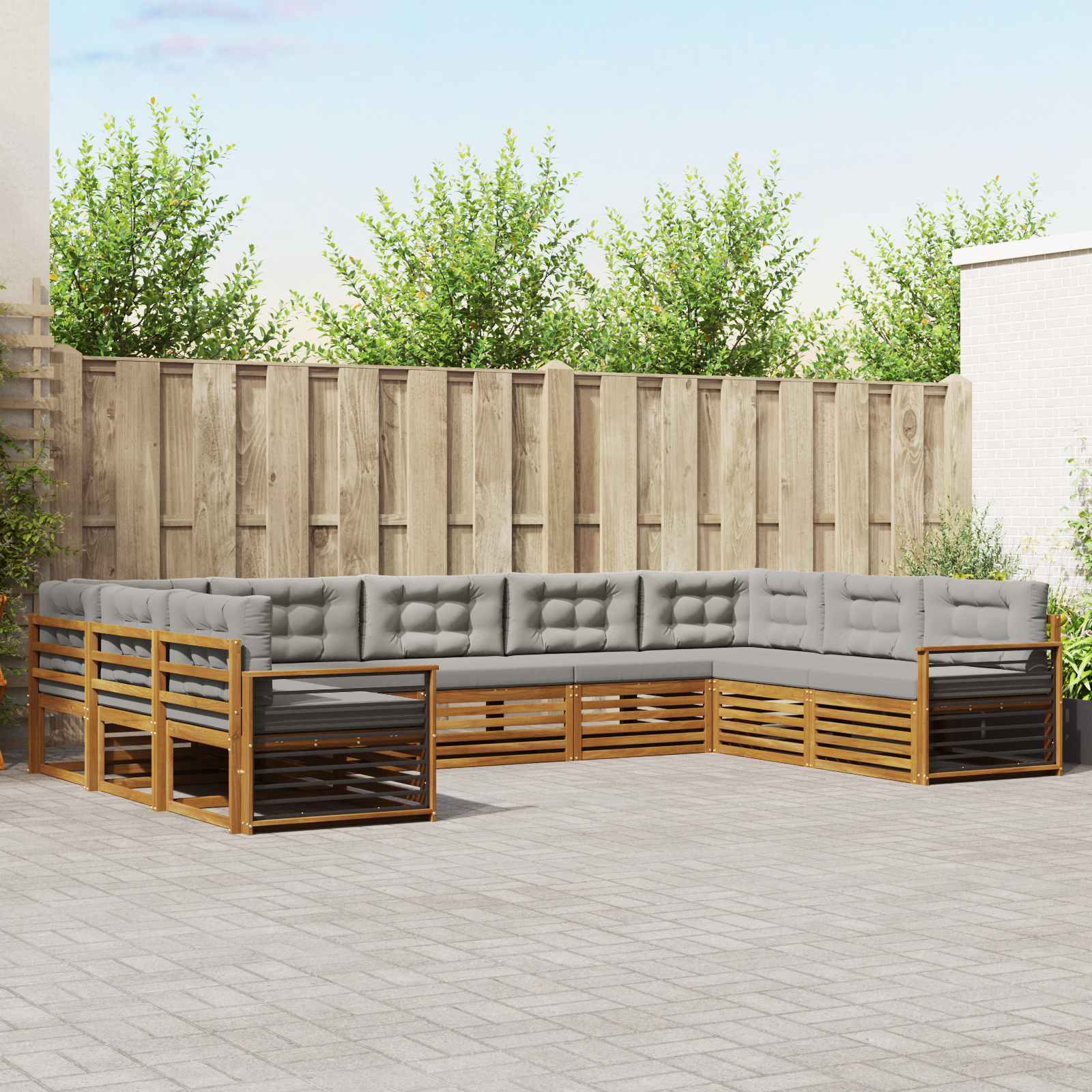 vidaXL Sofa-Sets 9 pcs Naturel Massief Acaciahout