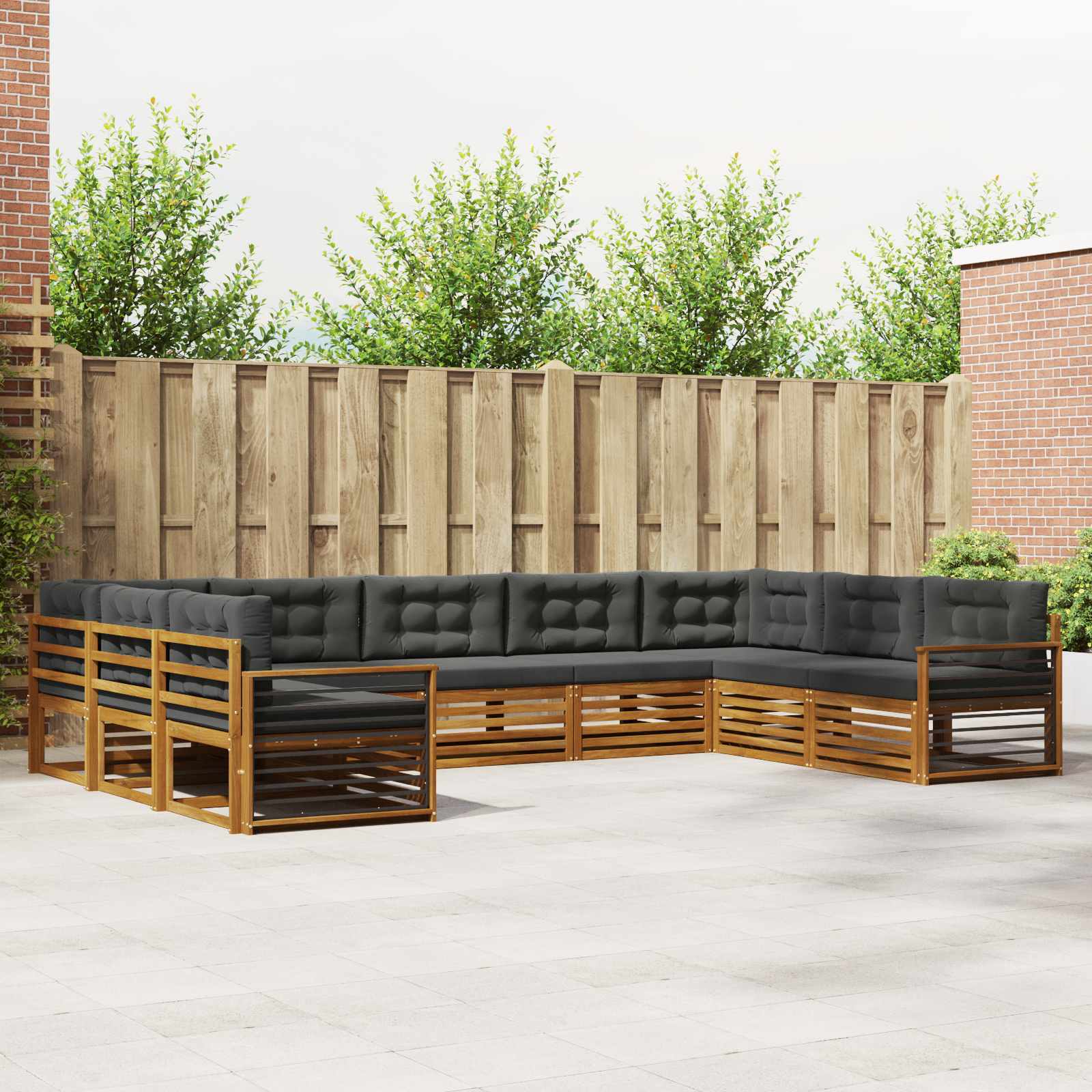 vidaXL Sofa-Sets 9 pcs Naturel Massief Acaciahout