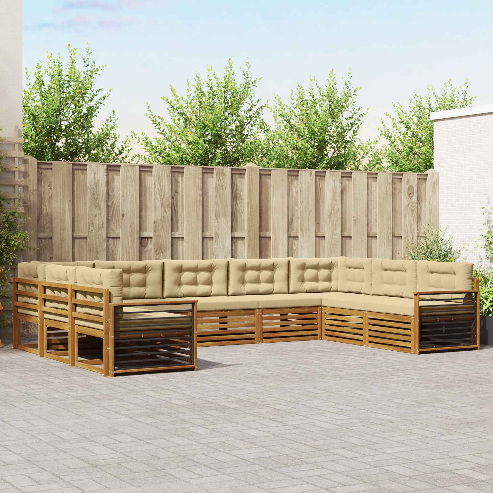 vidaXL Sofa-Sets 9 pcs Naturel Massief Acaciahout