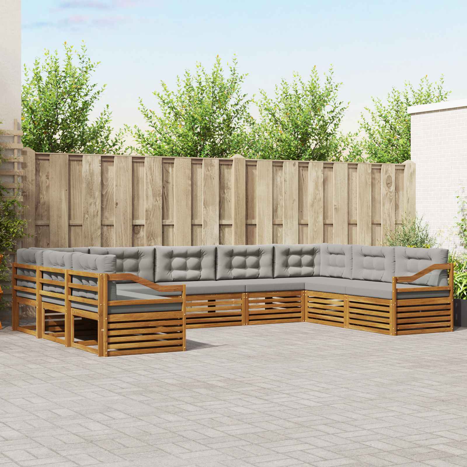vidaXL Sofa-Sets 9 pcs Naturel Massief Acaciahout