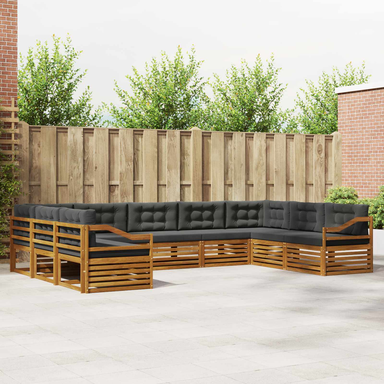 vidaXL Sofa-Sets 9 pcs Naturel Massief Acaciahout