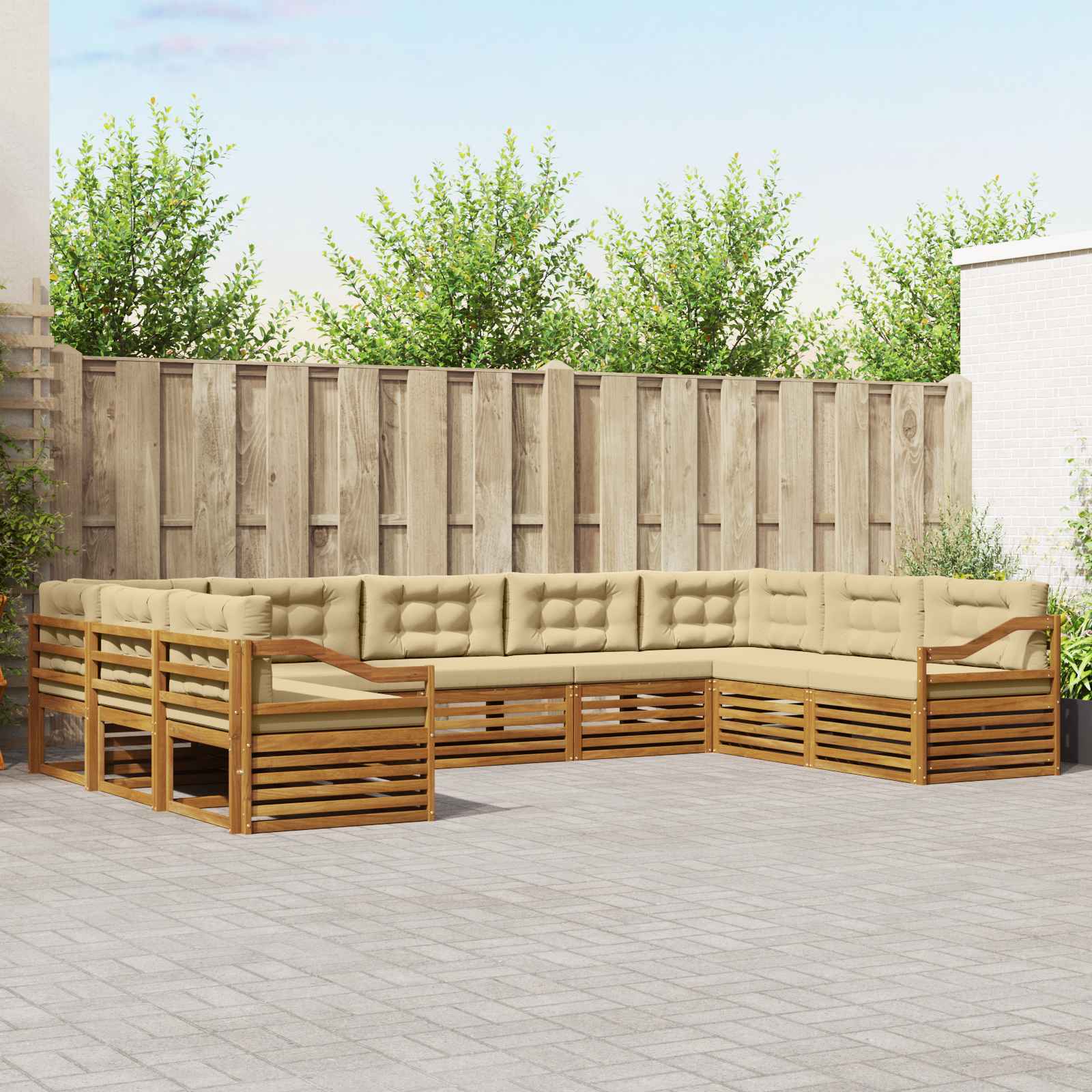 vidaXL Sofa-Sets 9 pcs Naturel Massief Acaciahout