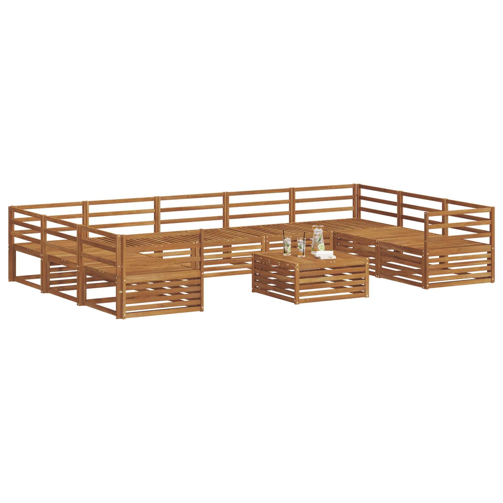 vidaXL Sofa-Sets 10 pcs Naturel Massief Acaciahout