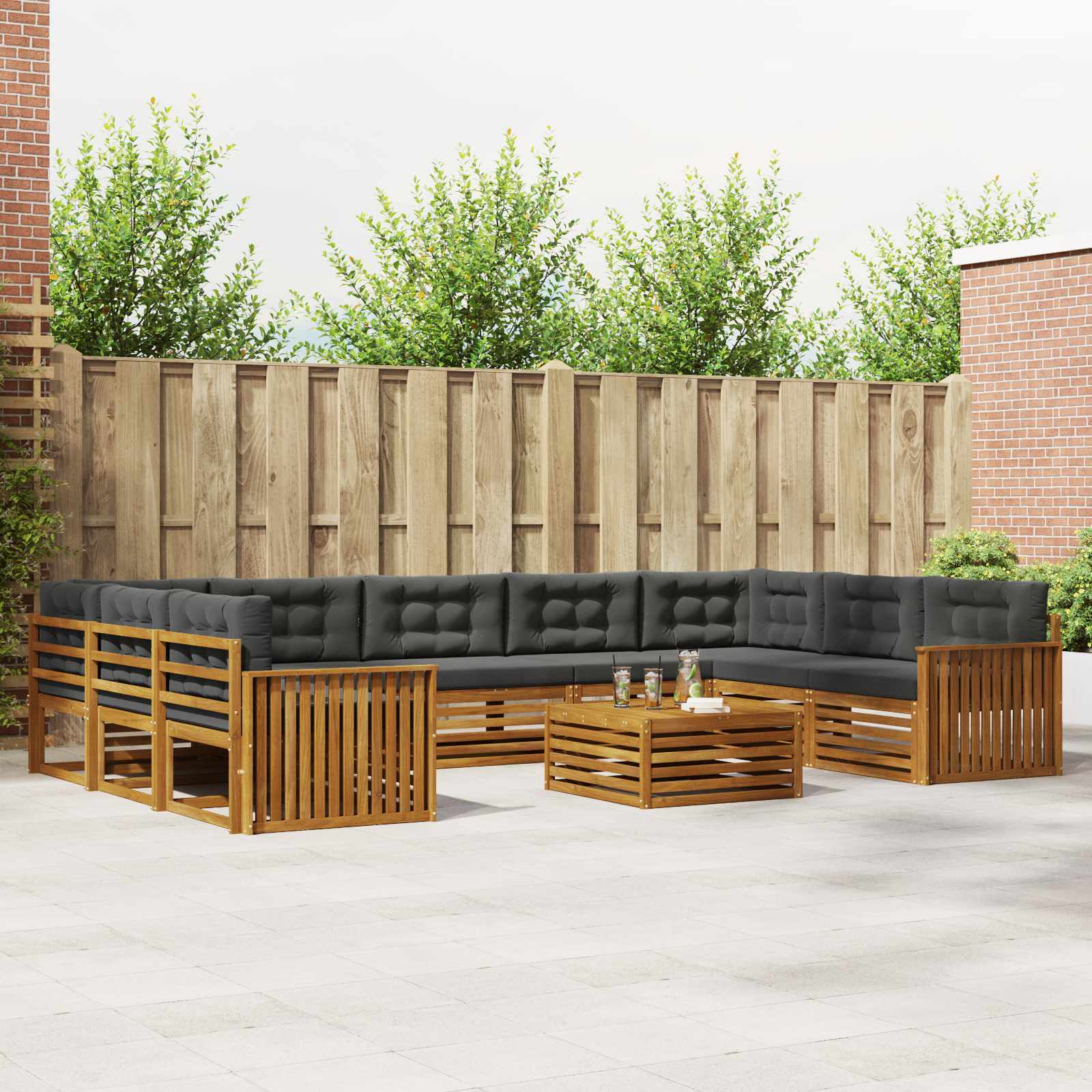 vidaXL Sofa-Sets 10 pcs Naturel Massief Acaciahout