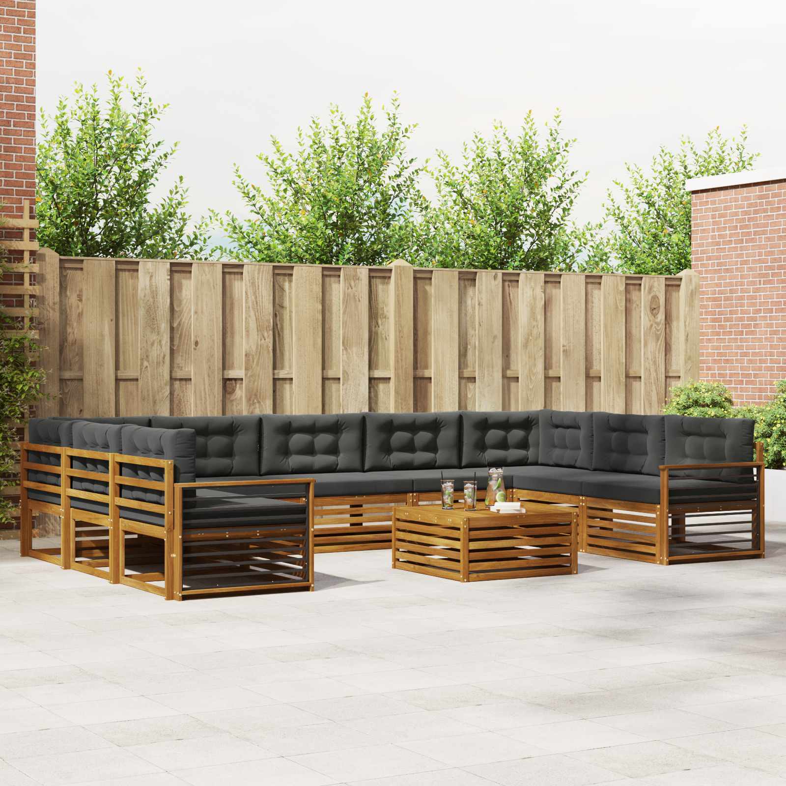 vidaXL Sofa-Sets 10 pcs Naturel Massief Acaciahout
