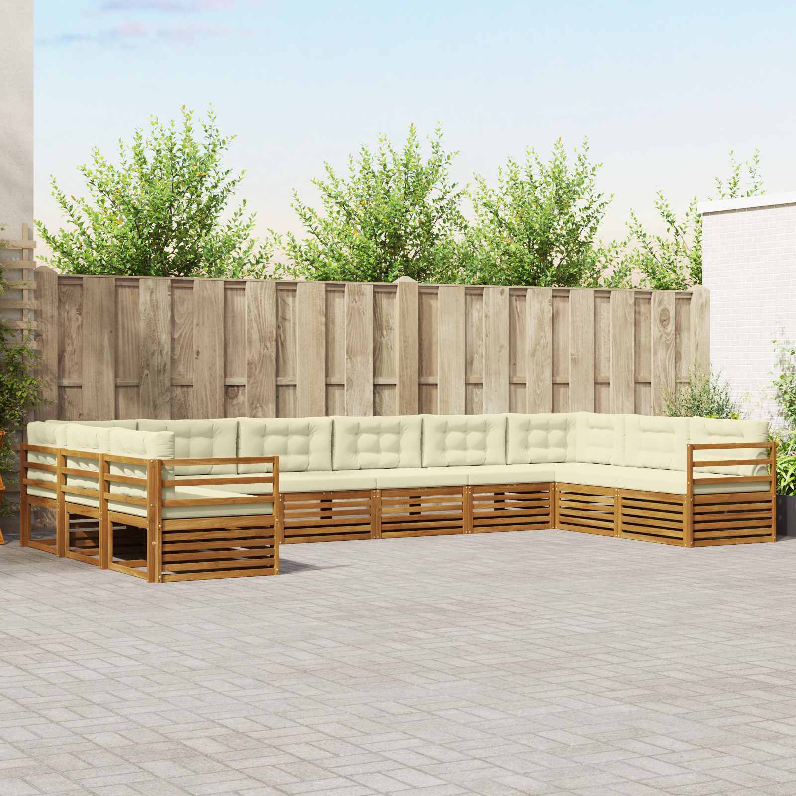 vidaXL Sofa-Sets 10 pcs Naturel Massief Acaciahout