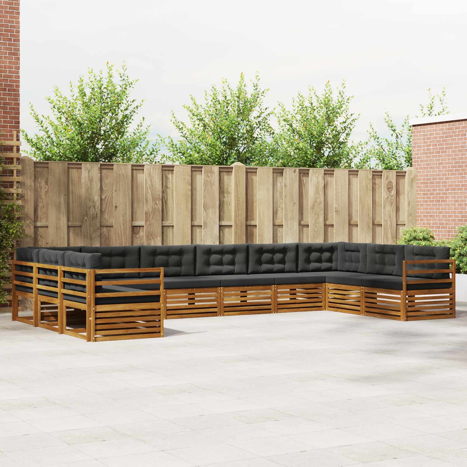 vidaXL Sofa-Sets 10 pcs Naturel Massief Acaciahout