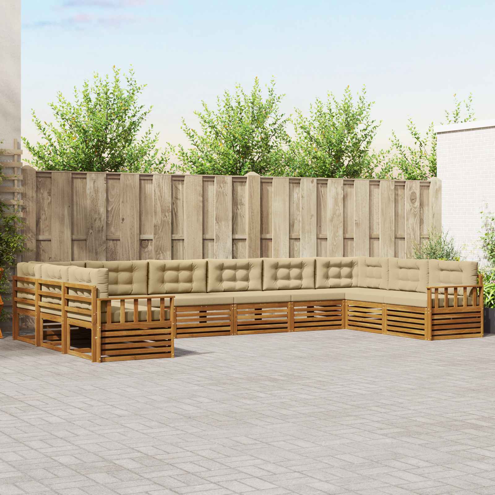 vidaXL Sofa-Sets 10 pcs Naturel Massief Acaciahout