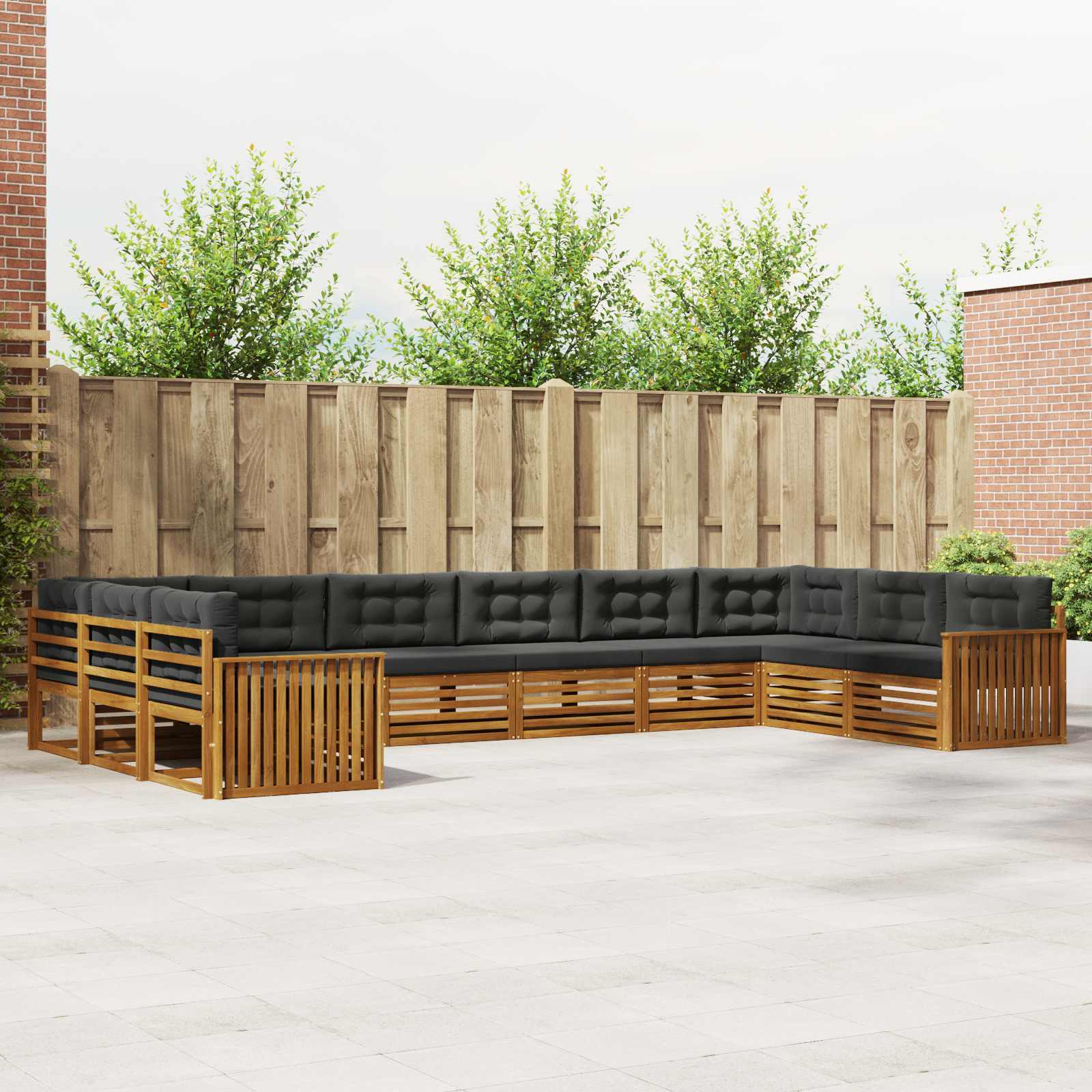 vidaXL Sofa-Sets 10 pcs Naturel Massief Acaciahout