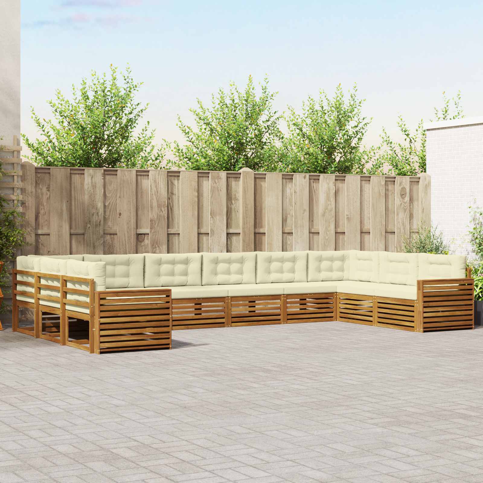 vidaXL Sofa-Sets 10 pcs Naturel Massief Acaciahout