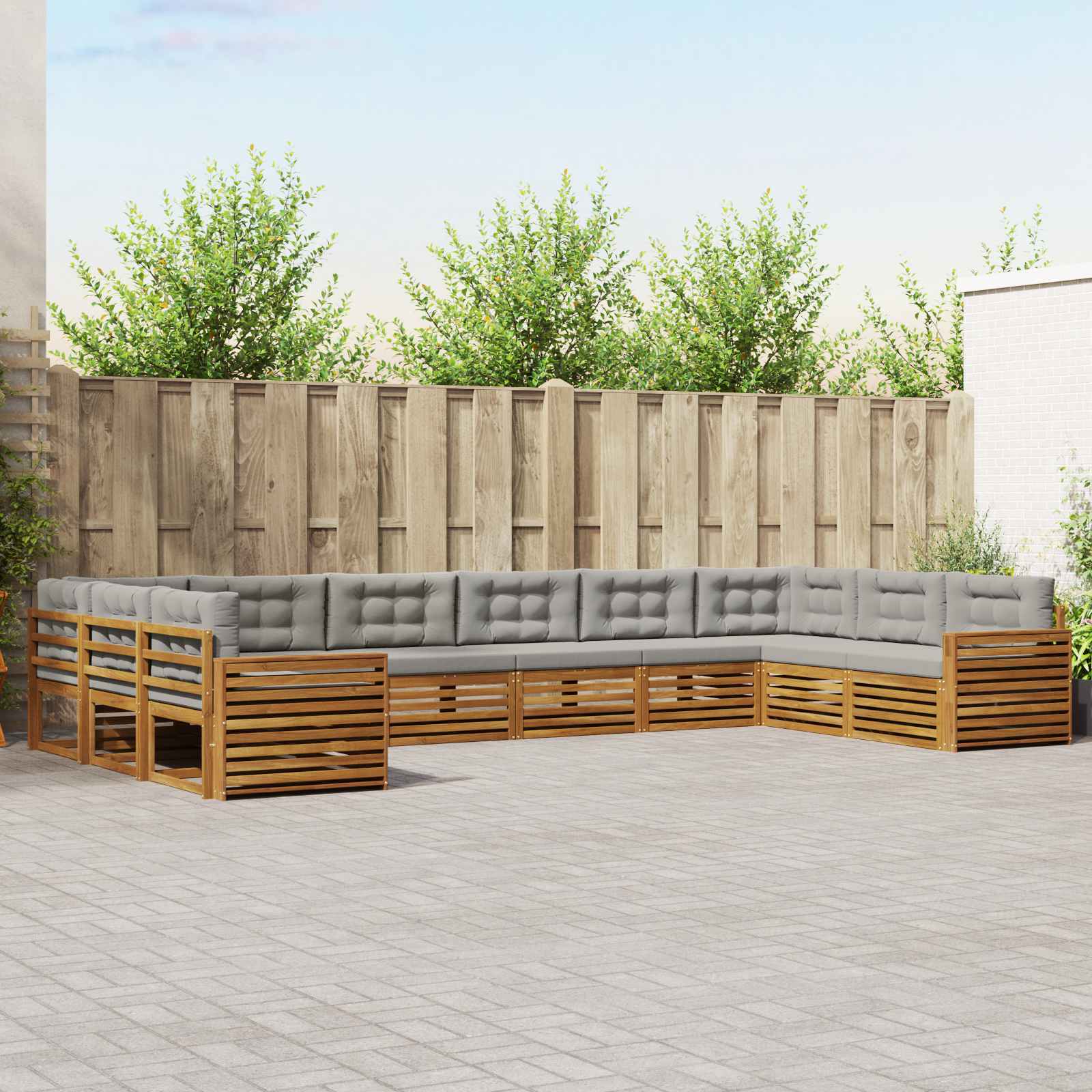 vidaXL Sofa-Sets 10 pcs Naturel Massief Acaciahout