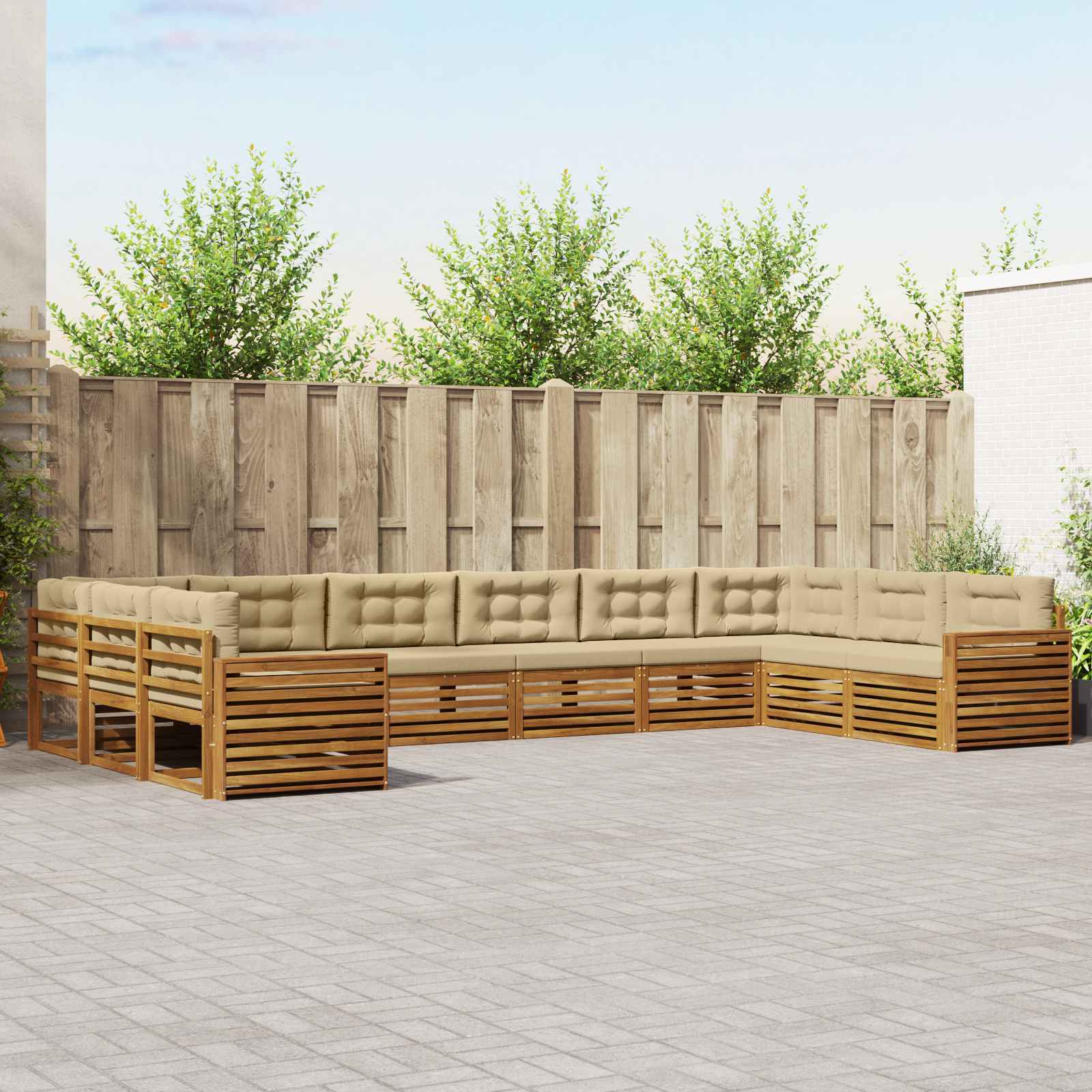 vidaXL Sofa-Sets 10 pcs Naturel Massief Acaciahout