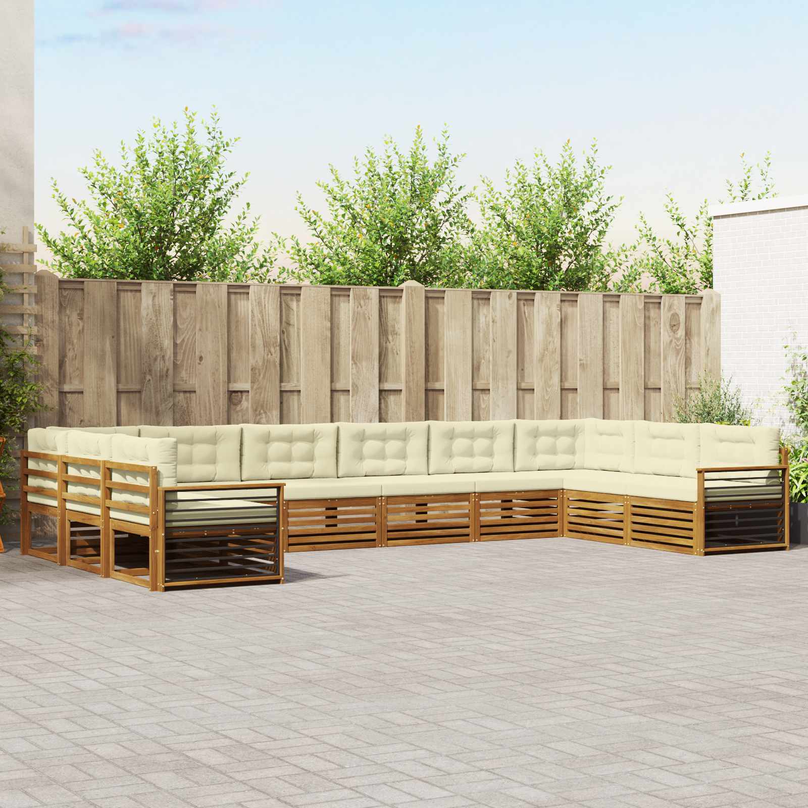vidaXL Sofa-Sets 10 pcs Naturel Massief Acaciahout