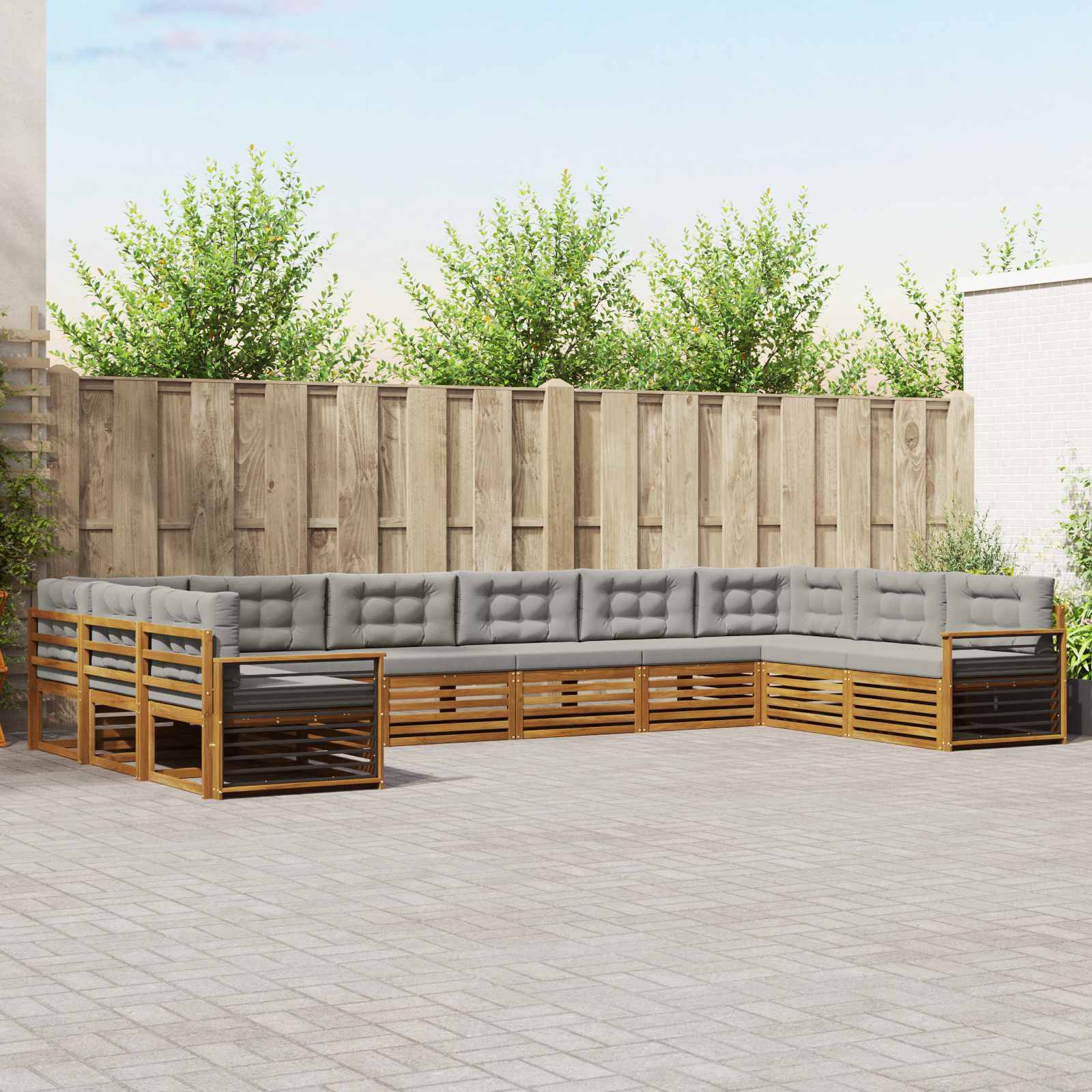 vidaXL Sofa-Sets 10 pcs Naturel Massief Acaciahout