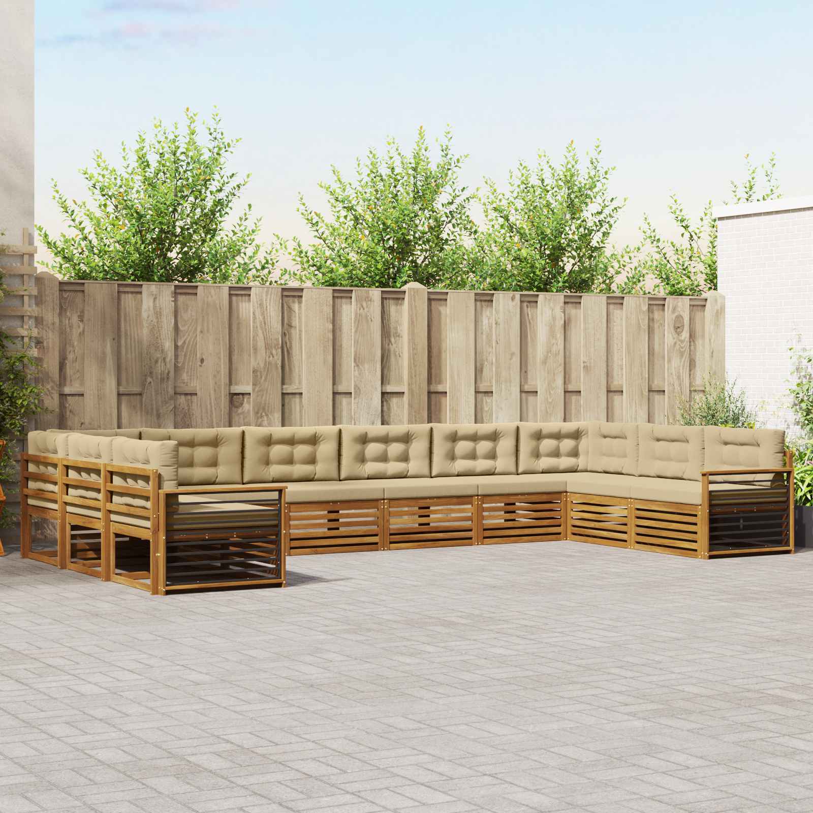 vidaXL Sofa-Sets 10 pcs Naturel Massief Acaciahout