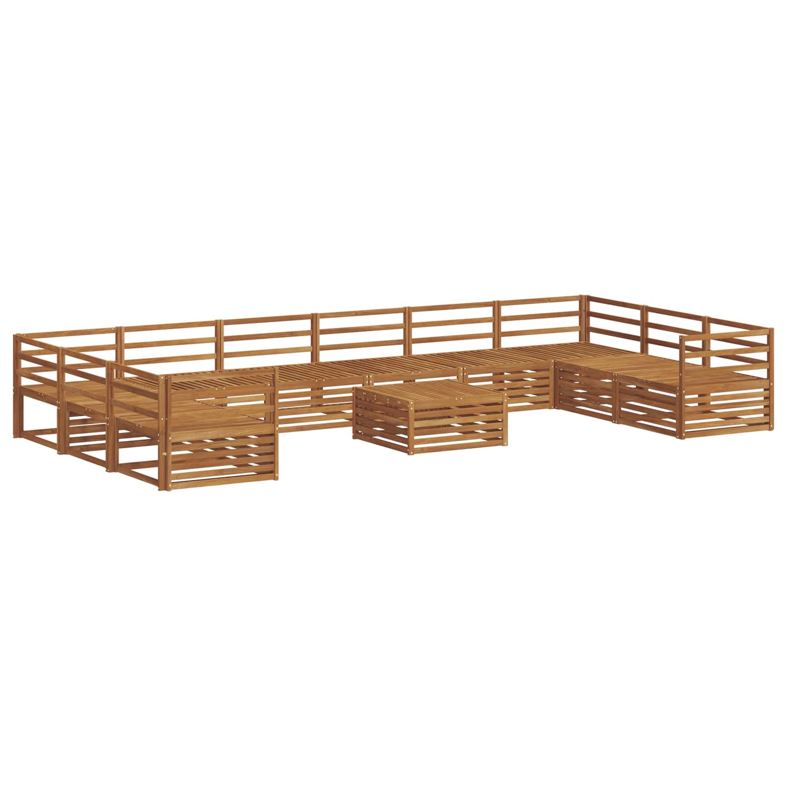 vidaXL Sofa-Sets 11 pcs Naturel Massief Acaciahout