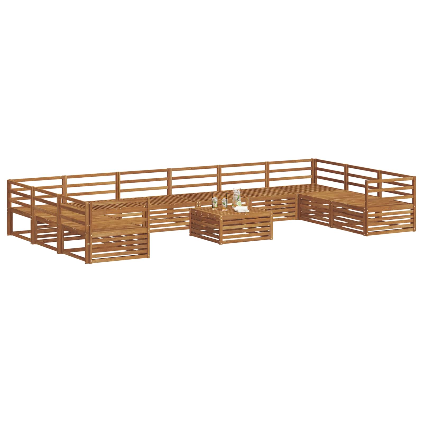 vidaXL Sofa-Sets 11 pcs Naturel Massief Acaciahout