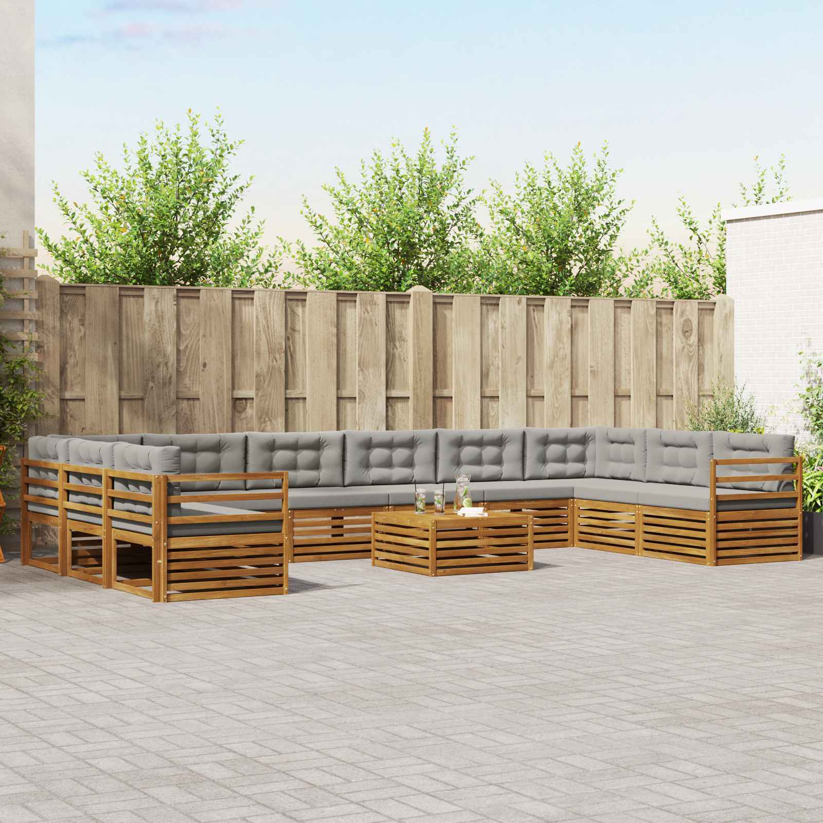 vidaXL Sofa-Sets 11 pcs Naturel Massief Acaciahout