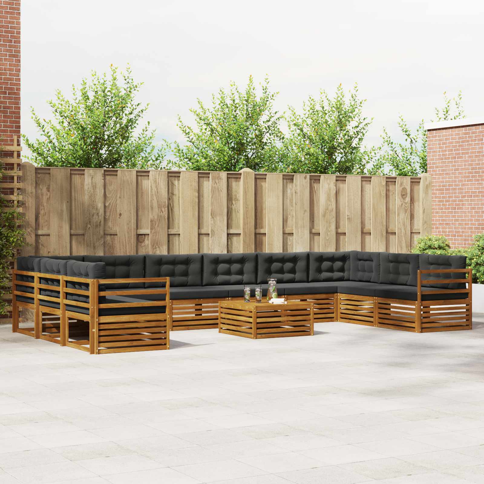 vidaXL Sofa-Sets 11 pcs Naturel Massief Acaciahout