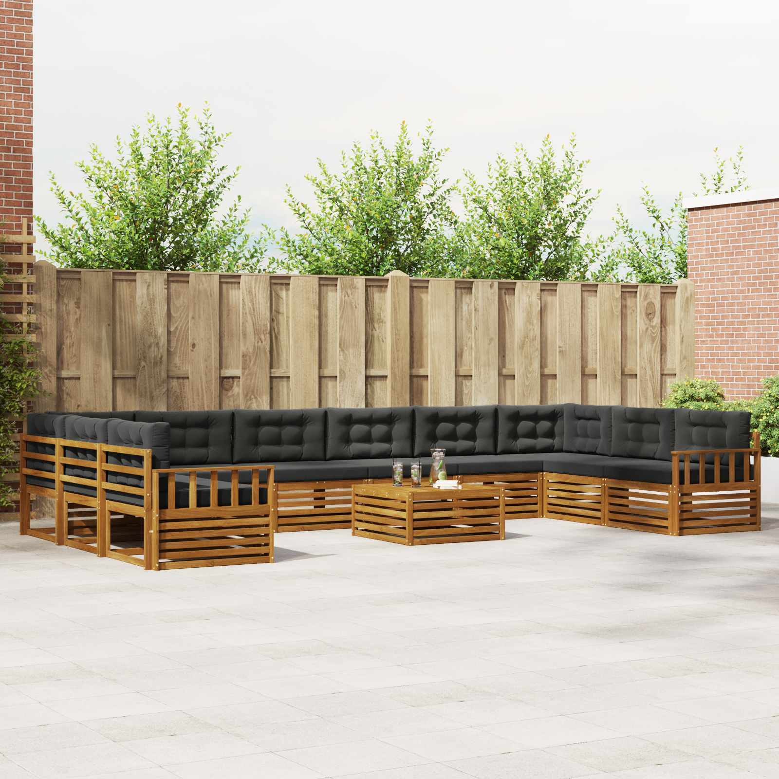vidaXL Sofa-Sets 11 pcs Naturel Massief Acaciahout