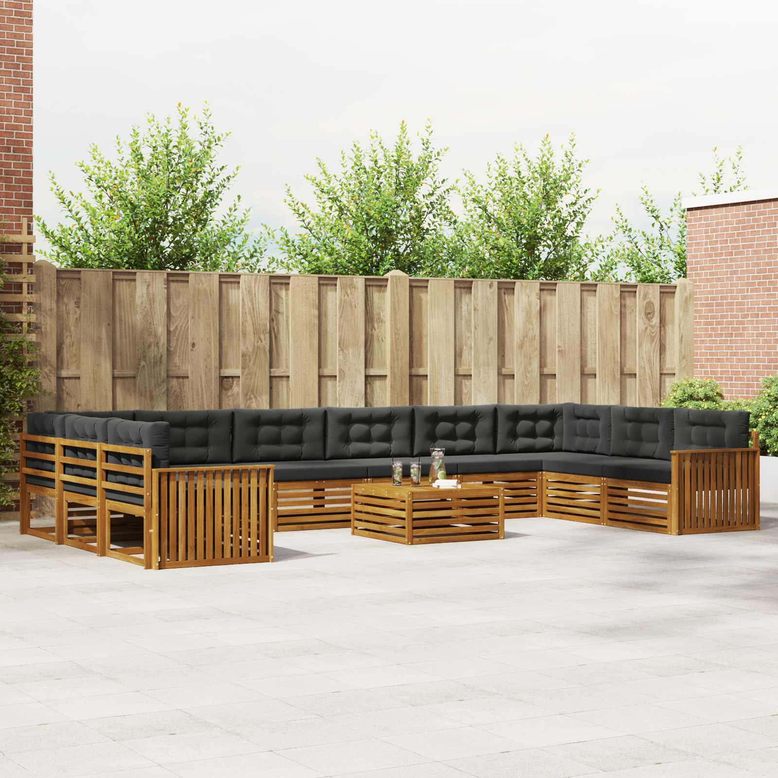 vidaXL Sofa-Sets 11 pcs Naturel Massief Acaciahout