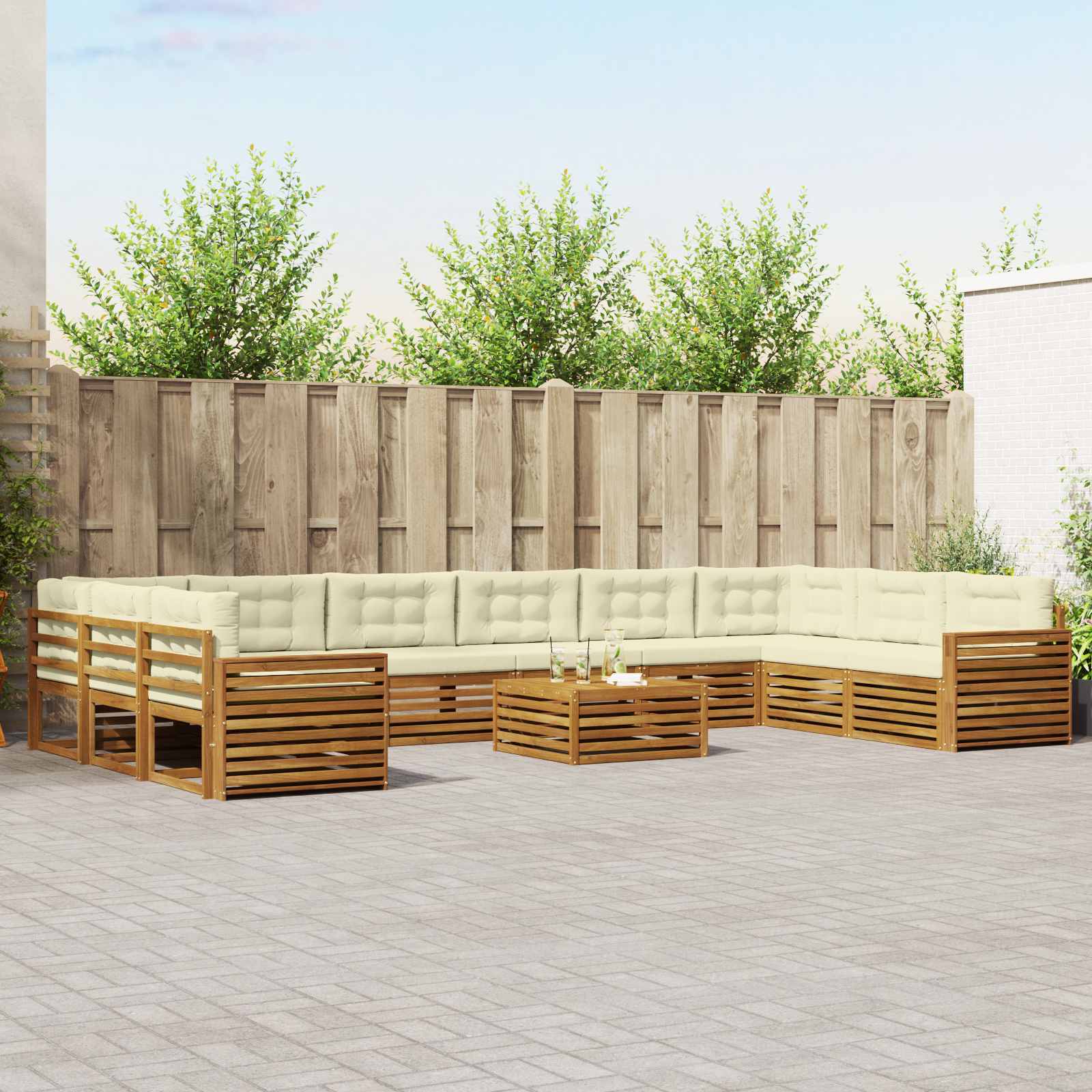 vidaXL Sofa-Sets 11 pcs Naturel Massief Acaciahout