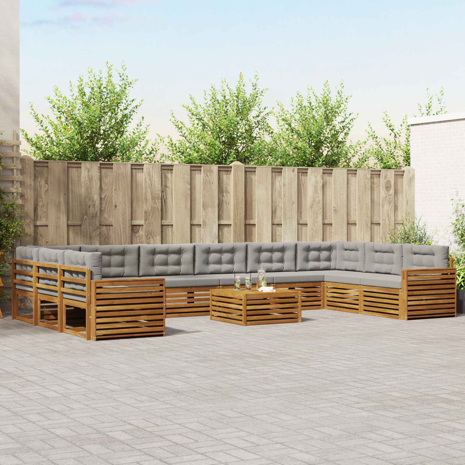 vidaXL Sofa-Sets 11 pcs Naturel Massief Acaciahout