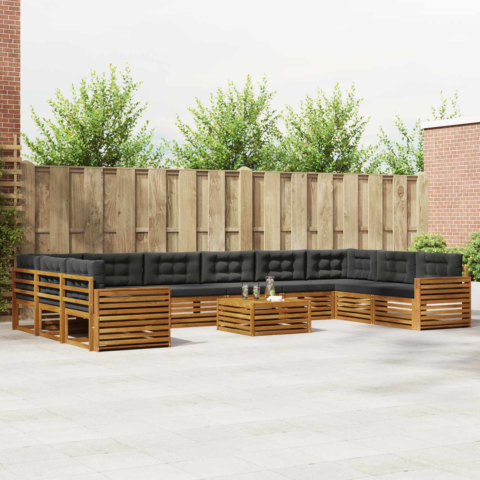 vidaXL Sofa-Sets 11 pcs Naturel Massief Acaciahout