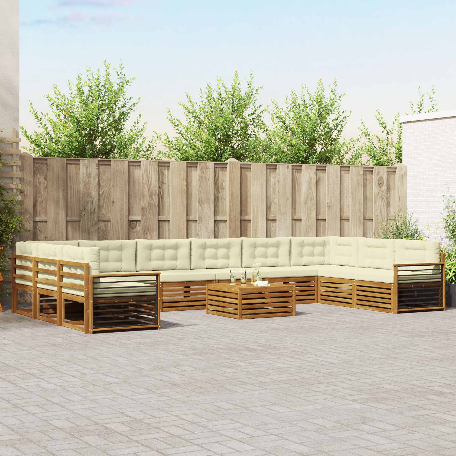vidaXL Sofa-Sets 11 pcs Naturel Massief Acaciahout