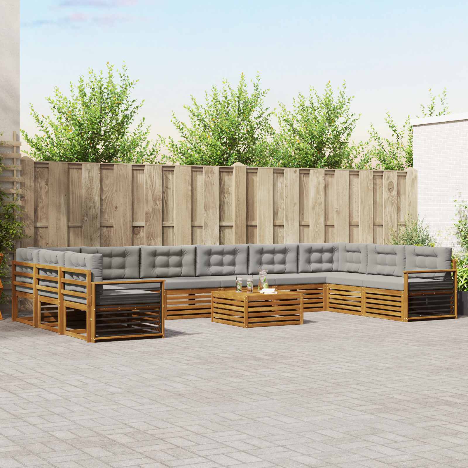 vidaXL Sofa-Sets 11 pcs Naturel Massief Acaciahout