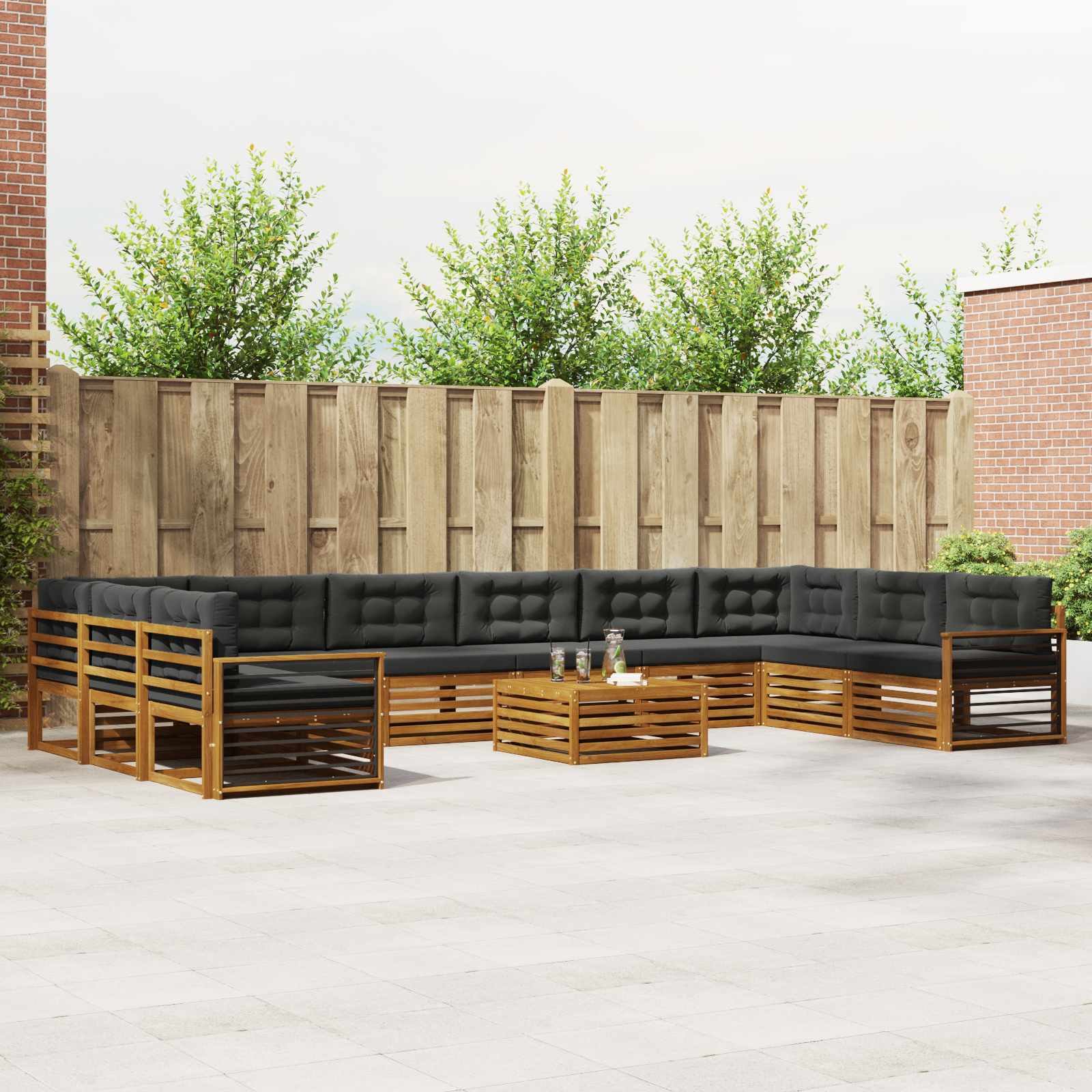 vidaXL Sofa-Sets 11 pcs Naturel Massief Acaciahout