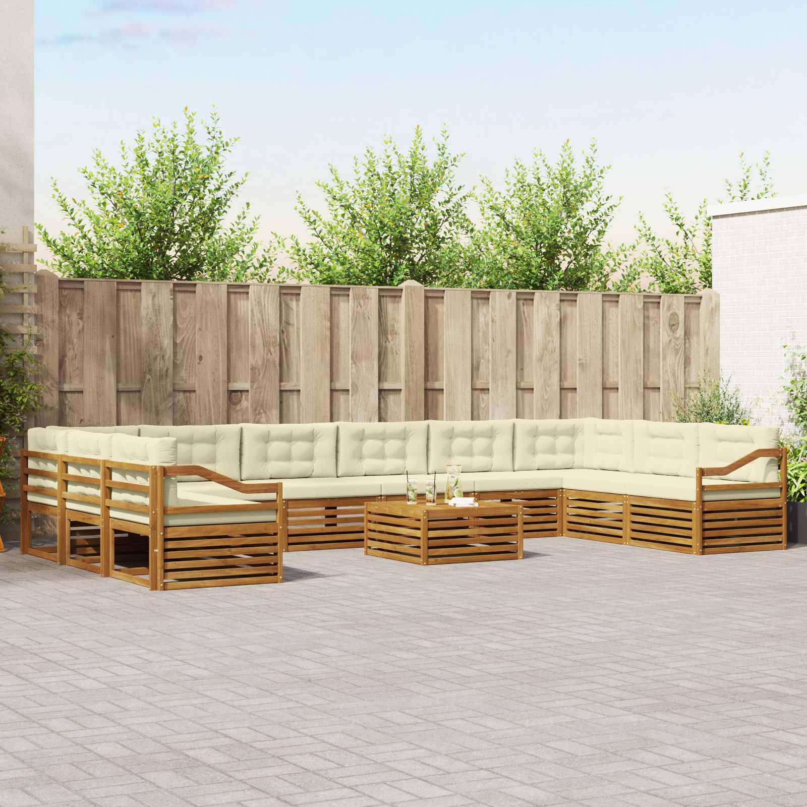 vidaXL Sofa-Sets 11 pcs Naturel Massief Acaciahout