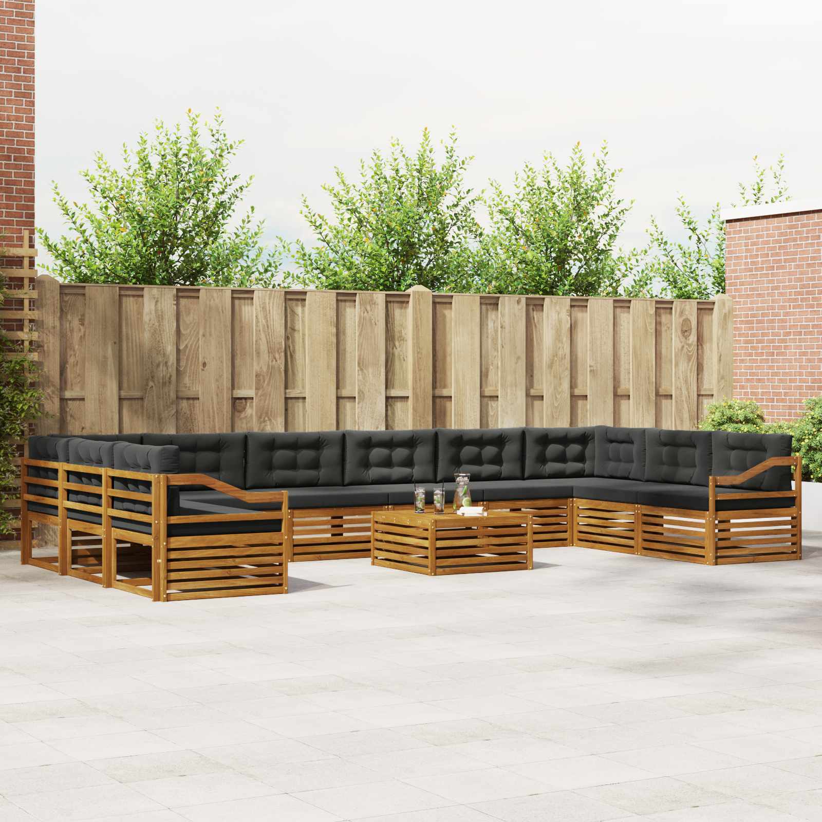 vidaXL Sofa-Sets 11 pcs Naturel Massief Acaciahout