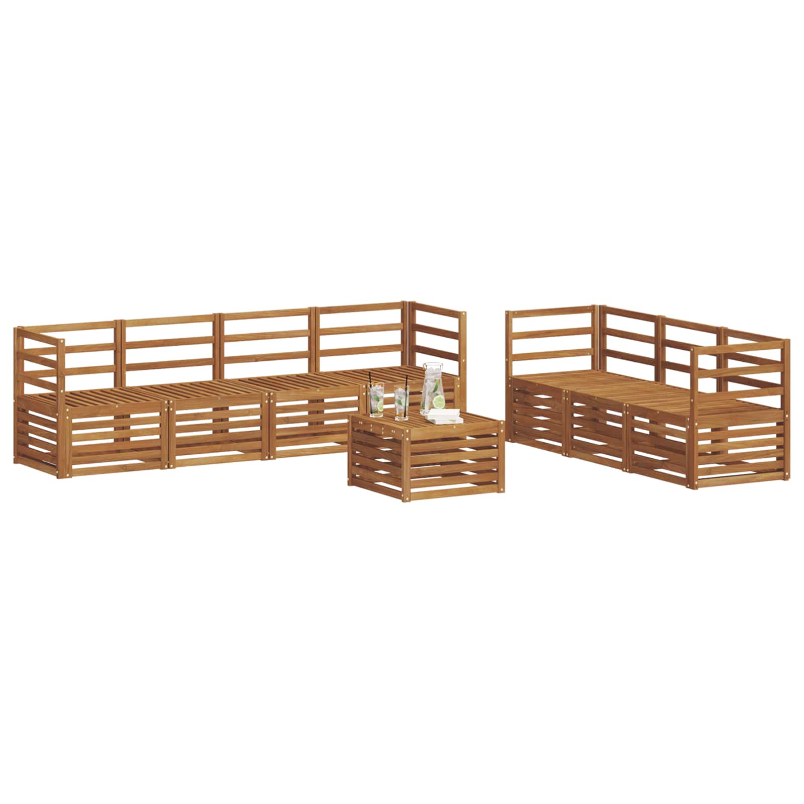 vidaXL Sofa-Sets 8 pcs Naturel Massief Acaciahout