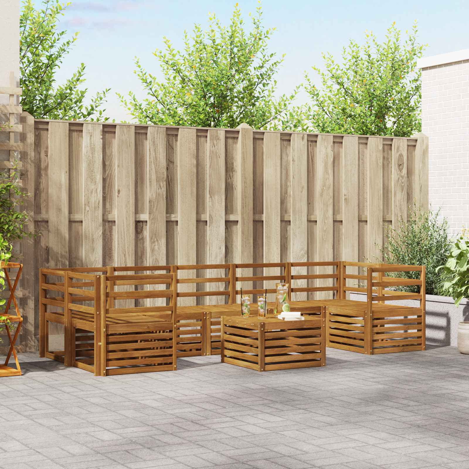 vidaXL Sofa-Sets 8 pcs Naturel Massief Acaciahout