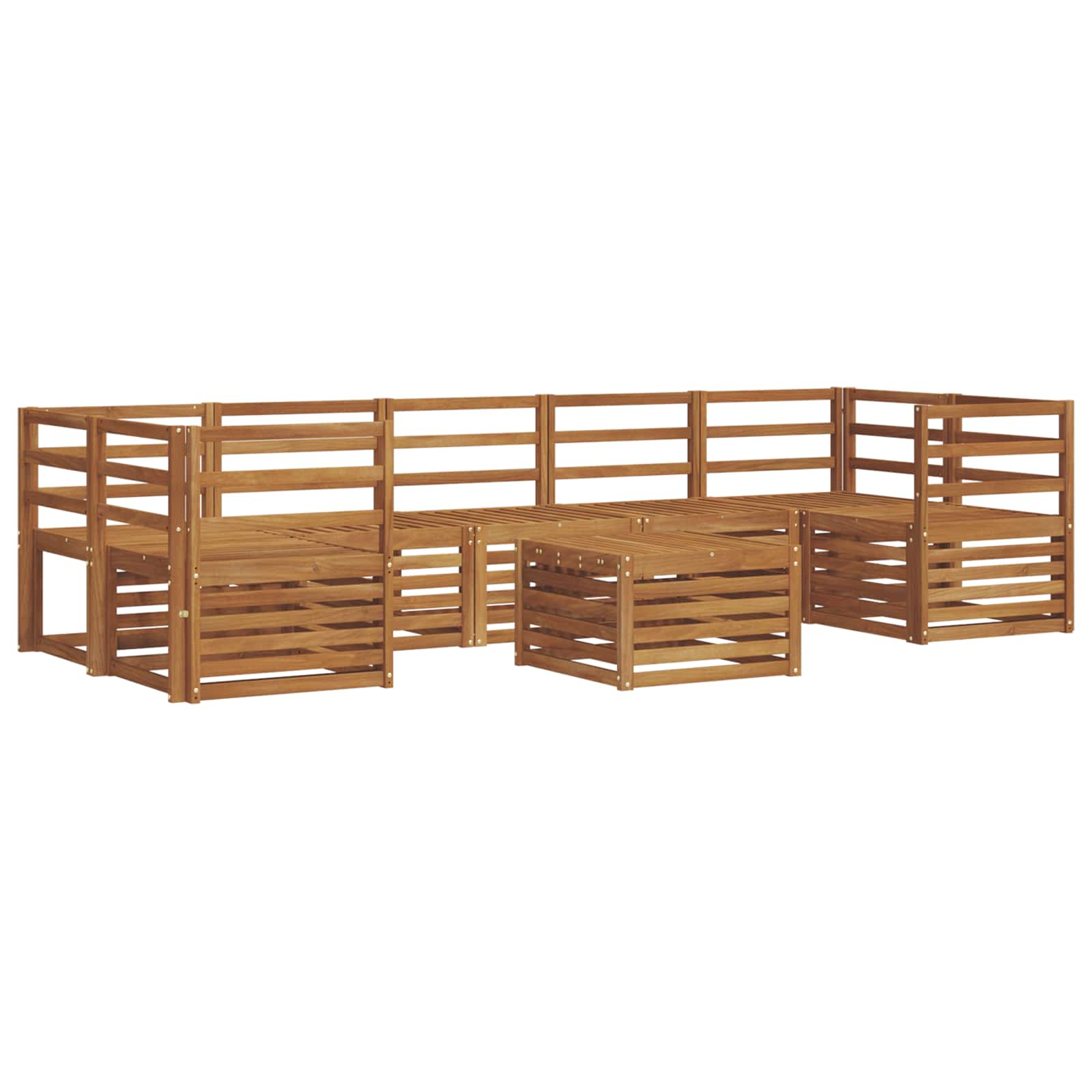 vidaXL Sofa-Sets 8 pcs Naturel Massief Acaciahout