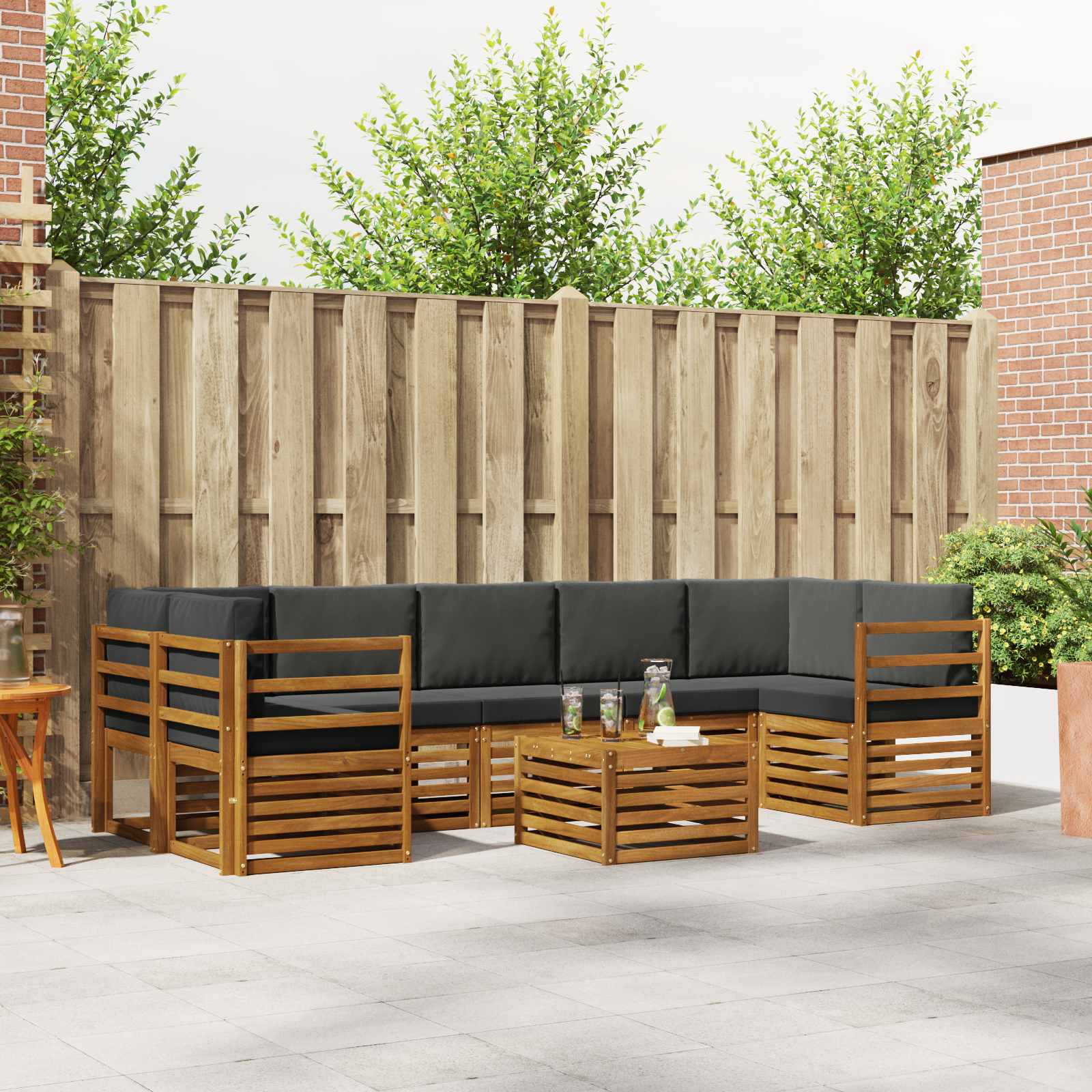 vidaXL Sofa-Sets 8 pcs Naturel Massief Acaciahout