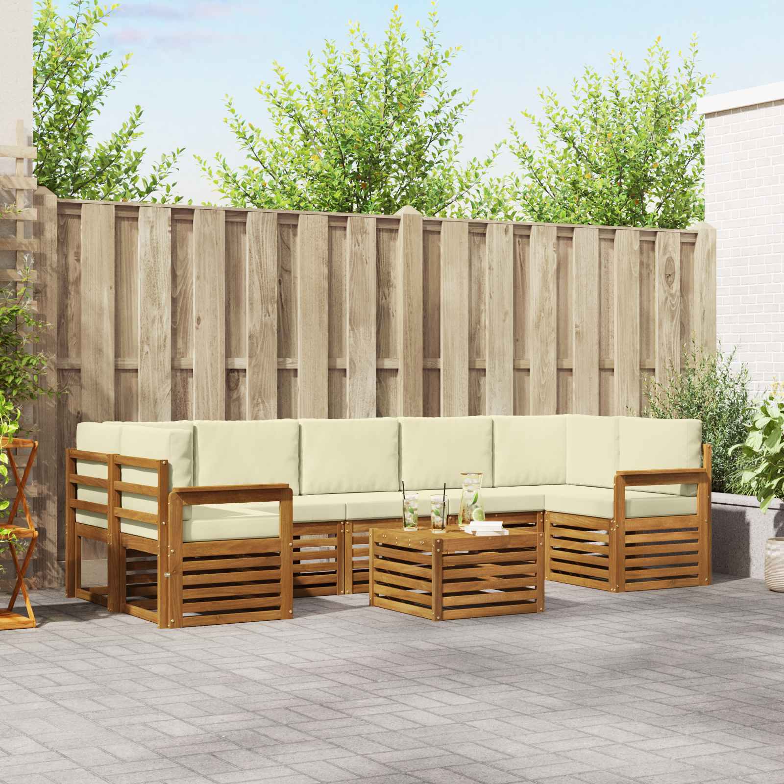 vidaXL Sofa-Sets 8 pcs Naturel Massief Acaciahout