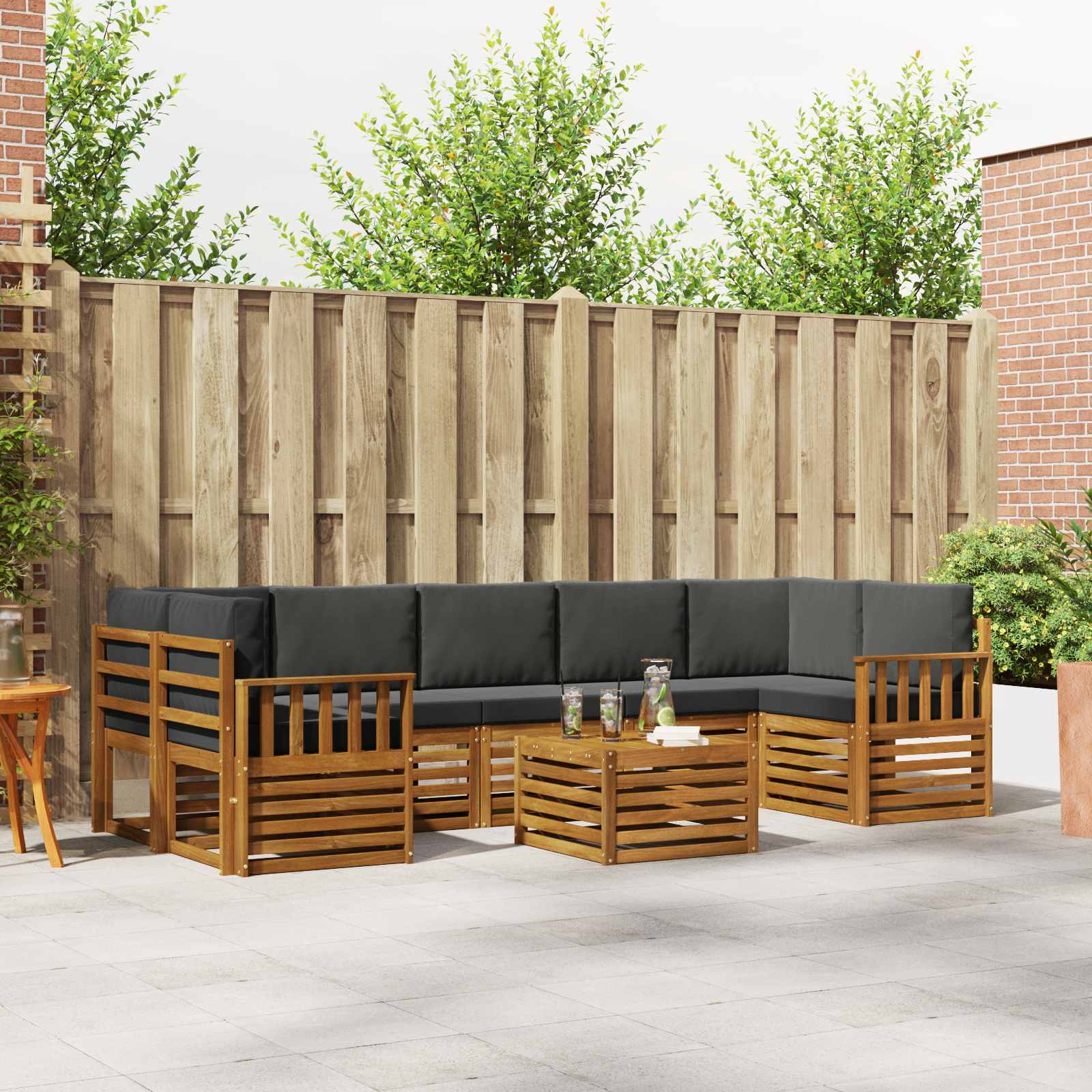 vidaXL Sofa-Sets 8 pcs Naturel Massief Acaciahout