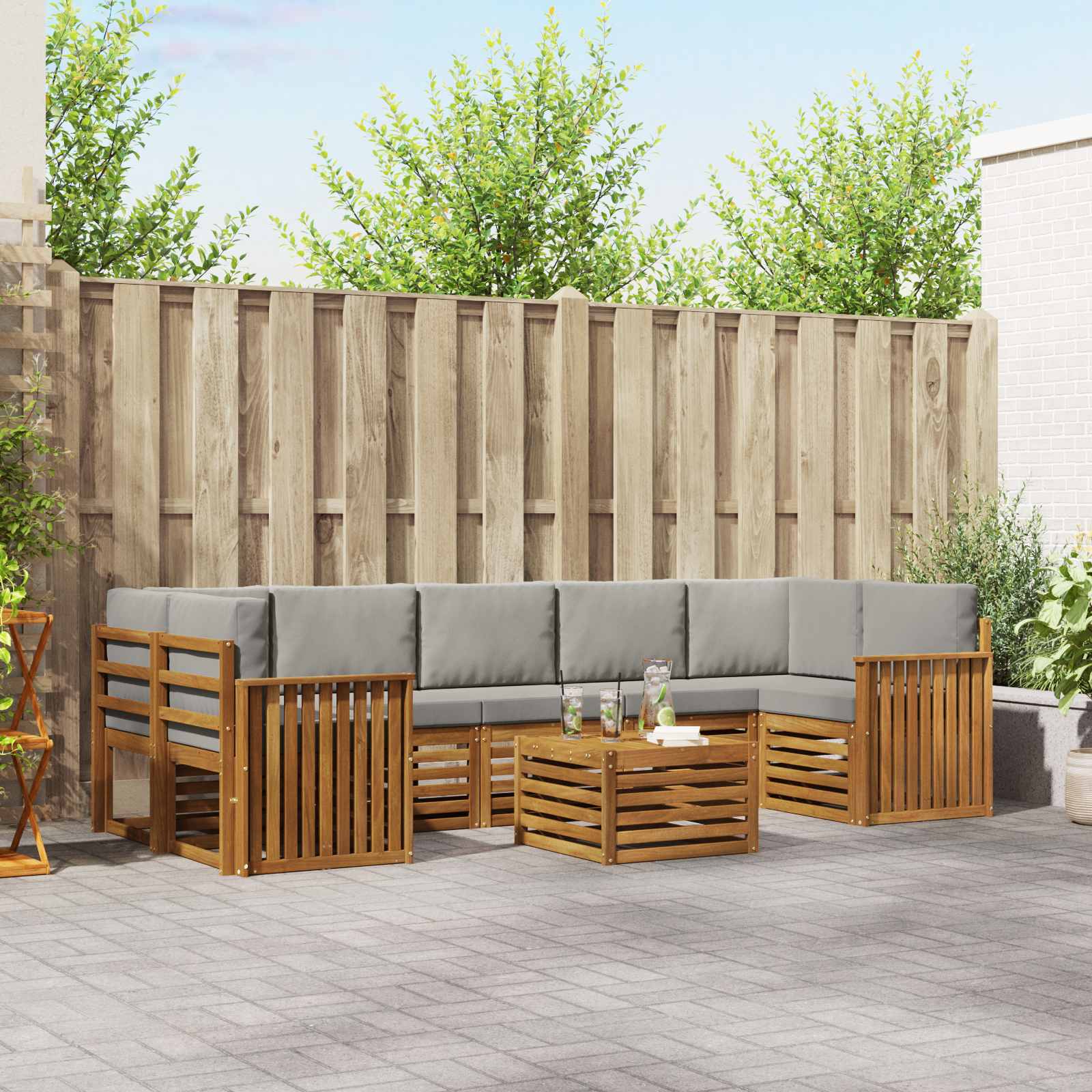 vidaXL Sofa-Sets 8 pcs Naturel Massief Acaciahout