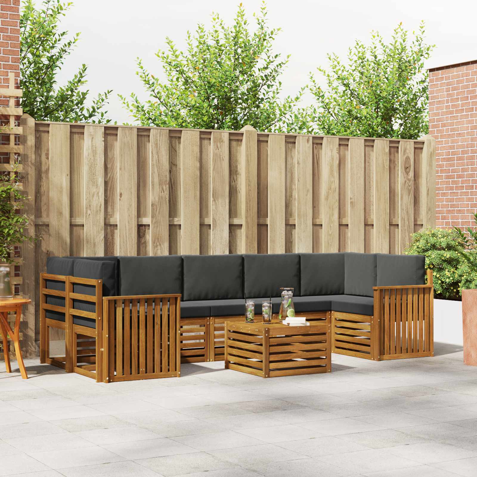 vidaXL Sofa-Sets 8 pcs Naturel Massief Acaciahout
