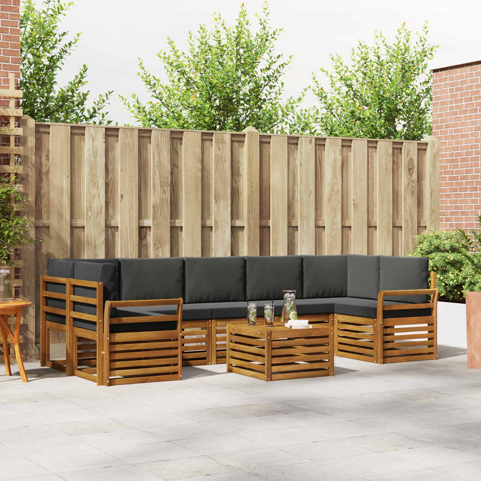 vidaXL Sofa-Sets 8 pcs Naturel Massief Acaciahout