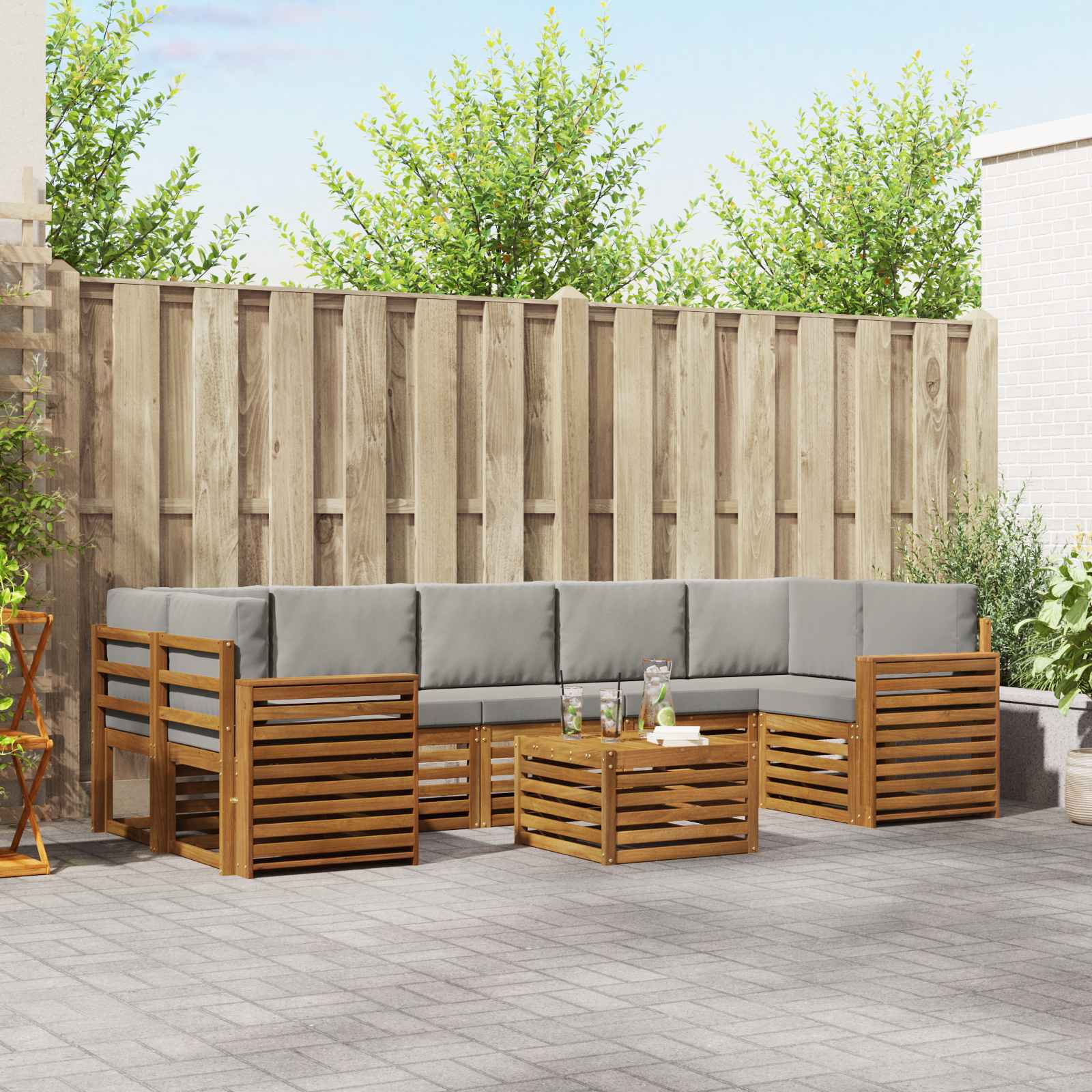 vidaXL Sofa-Sets 8 pcs Naturel Massief Acaciahout