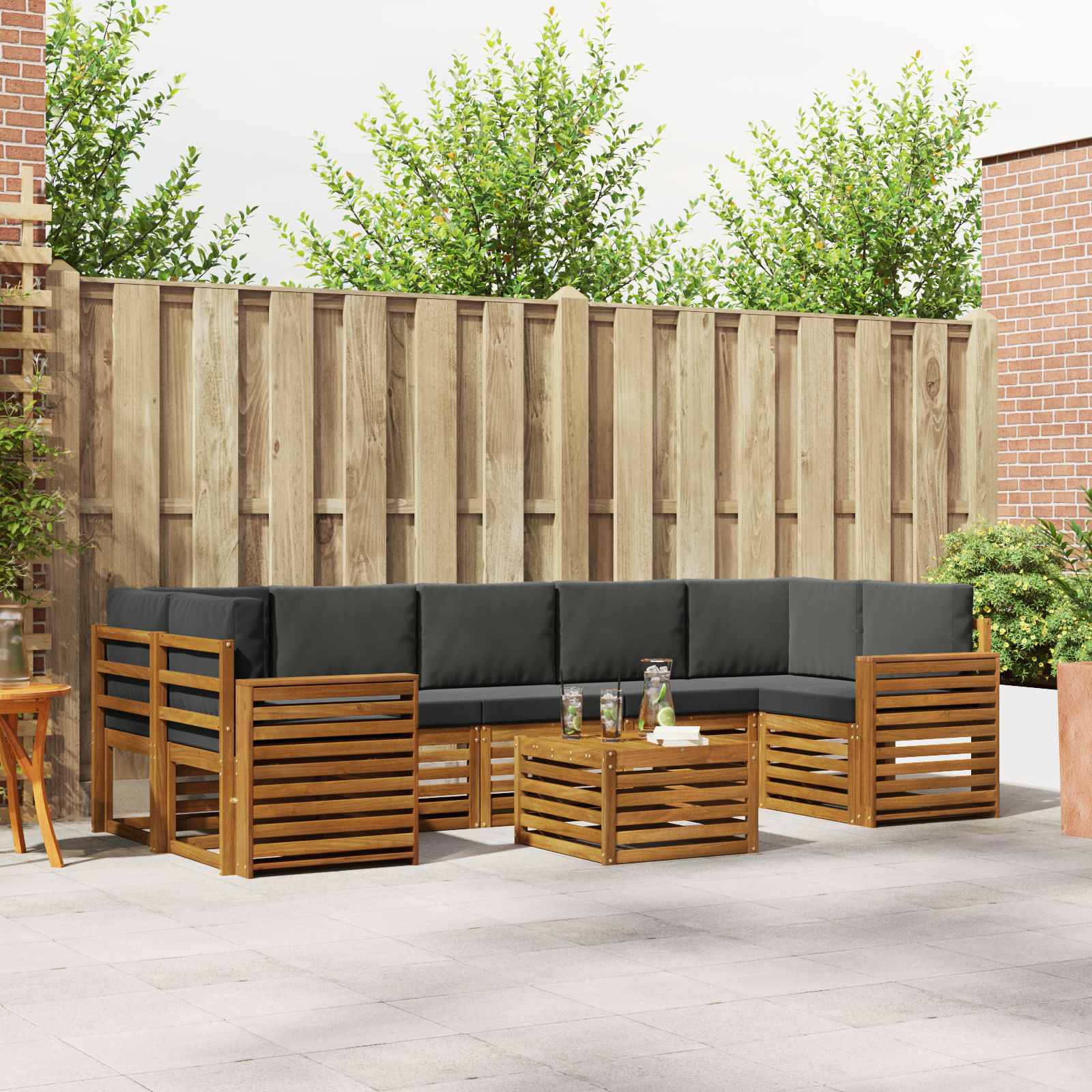 vidaXL Sofa-Sets 8 pcs Naturel Massief Acaciahout