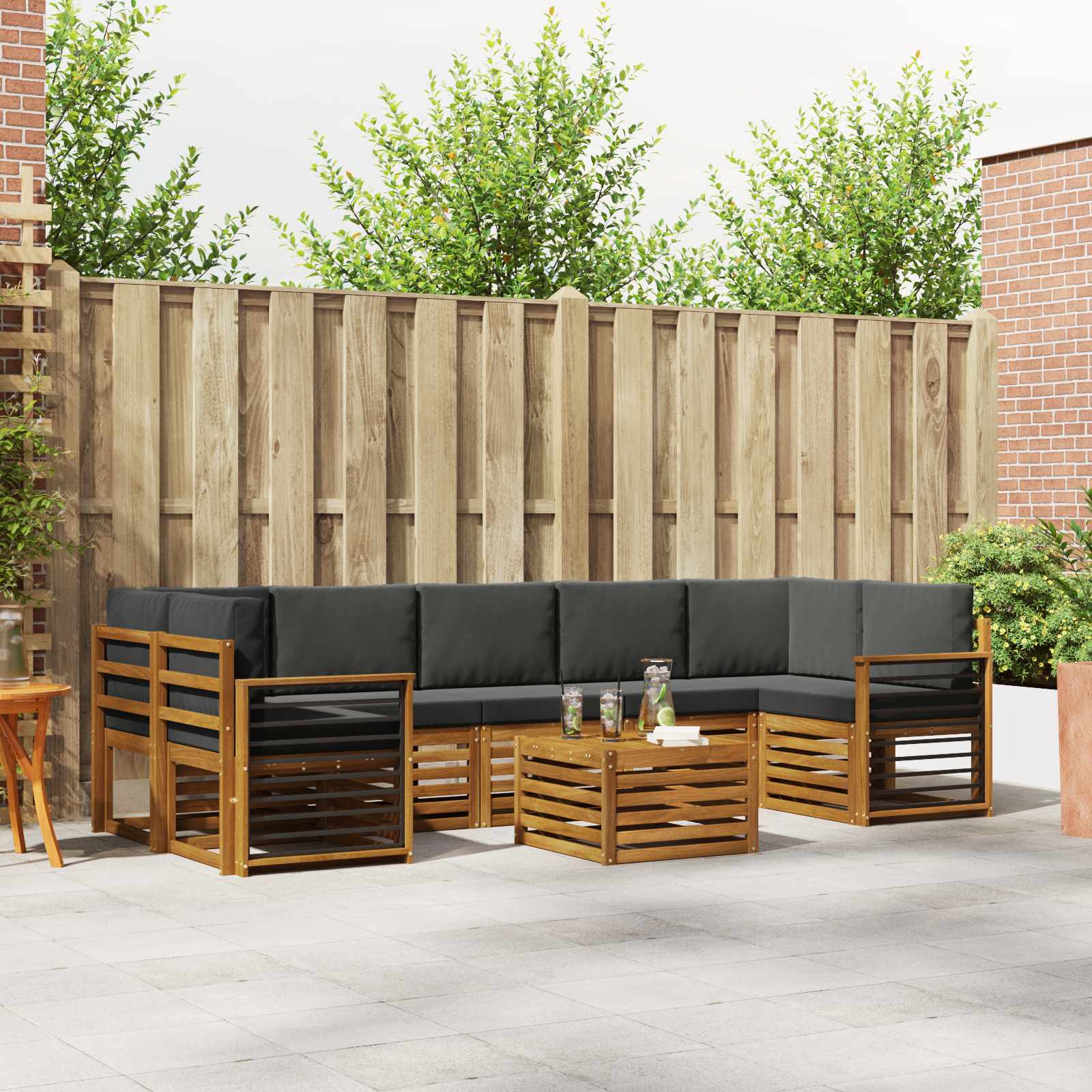 vidaXL Sofa-Sets 8 pcs Naturel Massief Acaciahout