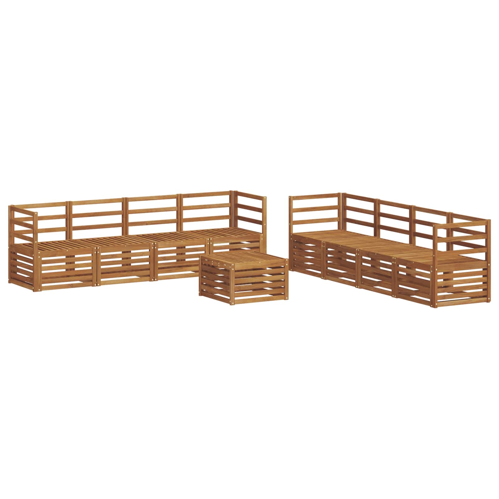 vidaXL Sofa-Sets 9 pcs Naturel Massief Acaciahout