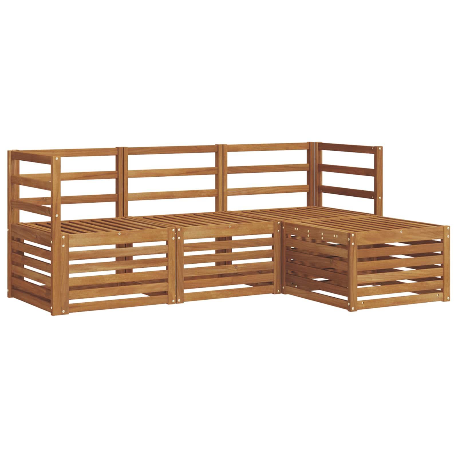 vidaXL Sofa-Sets 4 pcs Naturel Massief Acaciahout