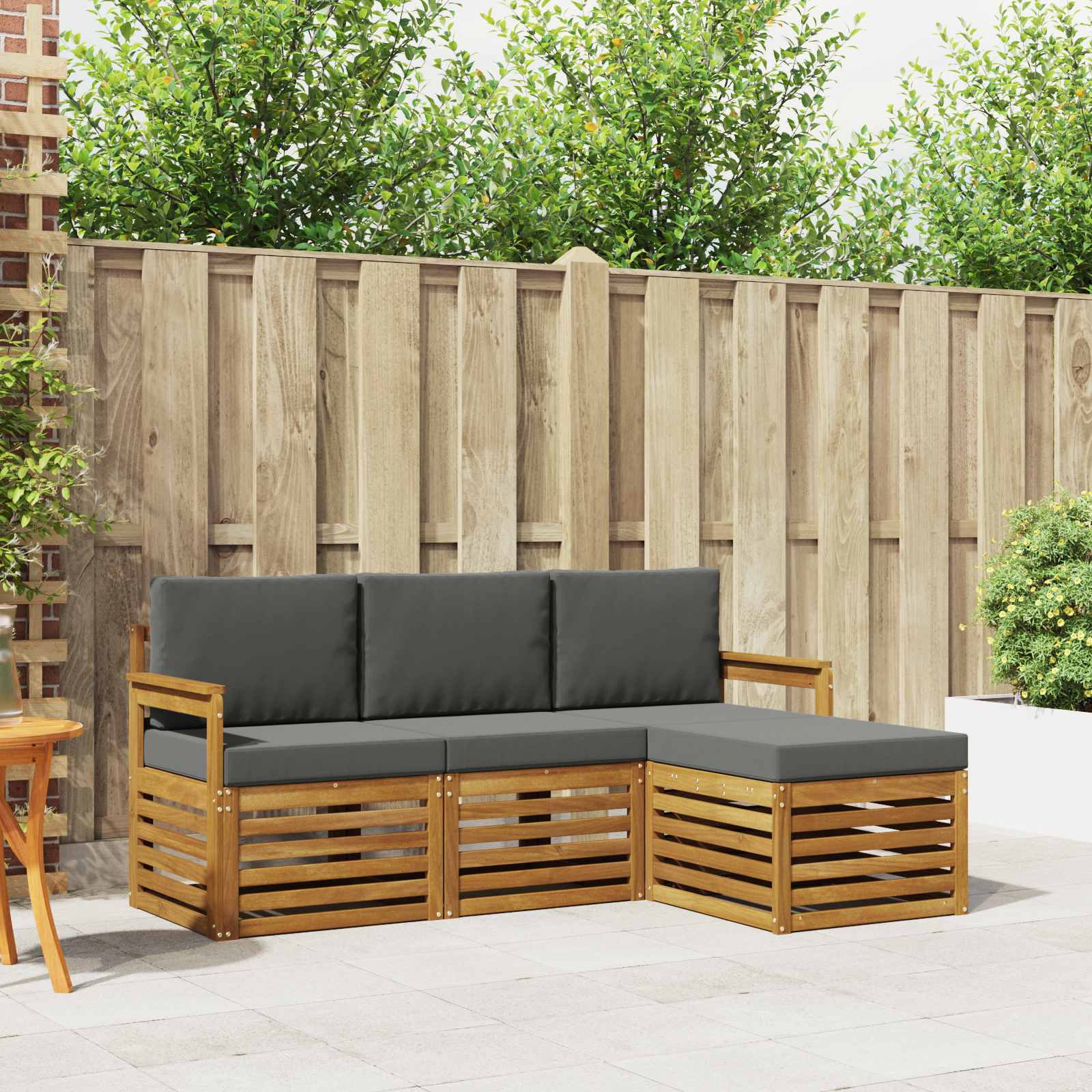 vidaXL Sofa-Sets 4 pcs Naturel Massief Acaciahout